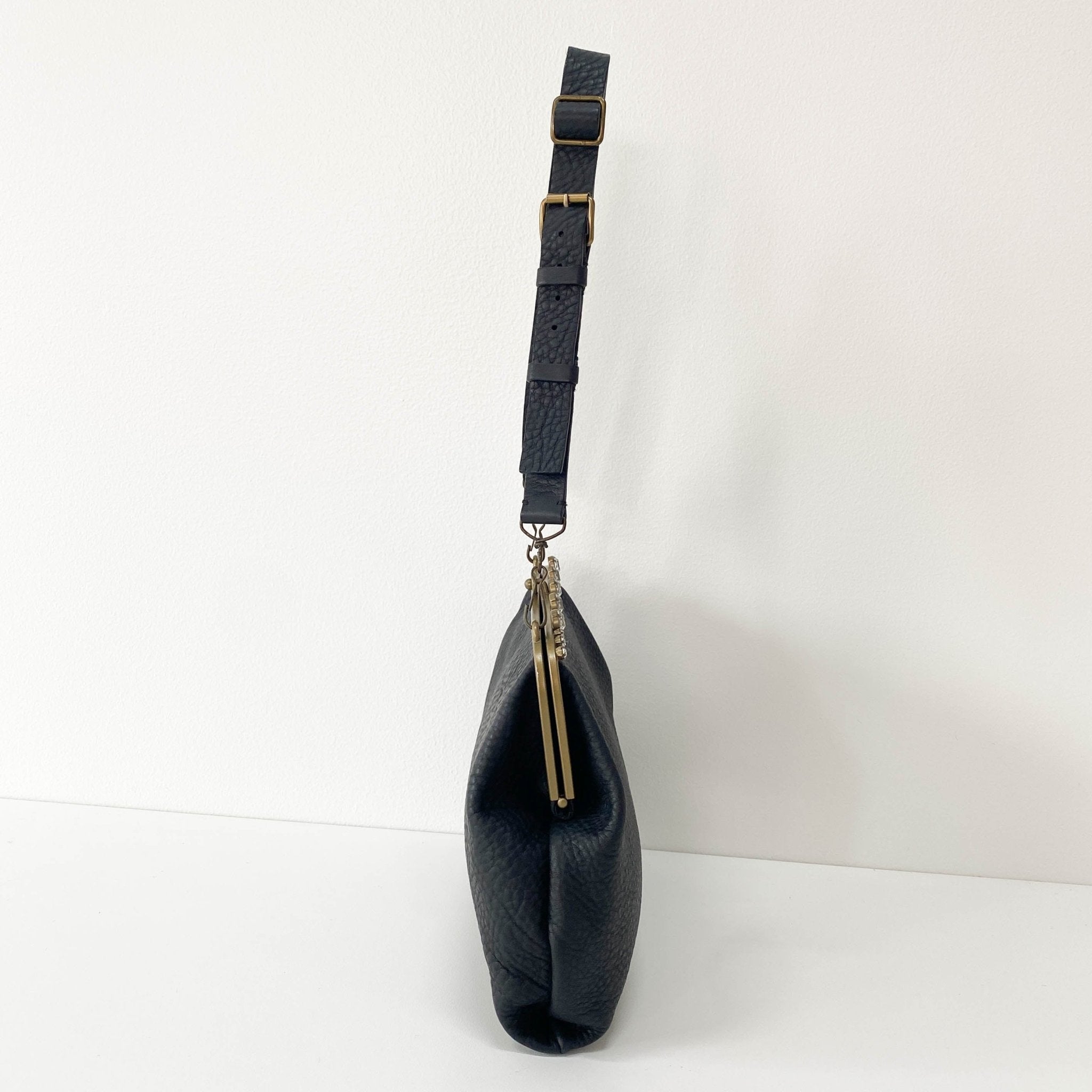 MIU MIU Leather Black Rhinestone Frame Handbag, in , Sold by HIVE PRELOVED - Shoulder Bags, ,