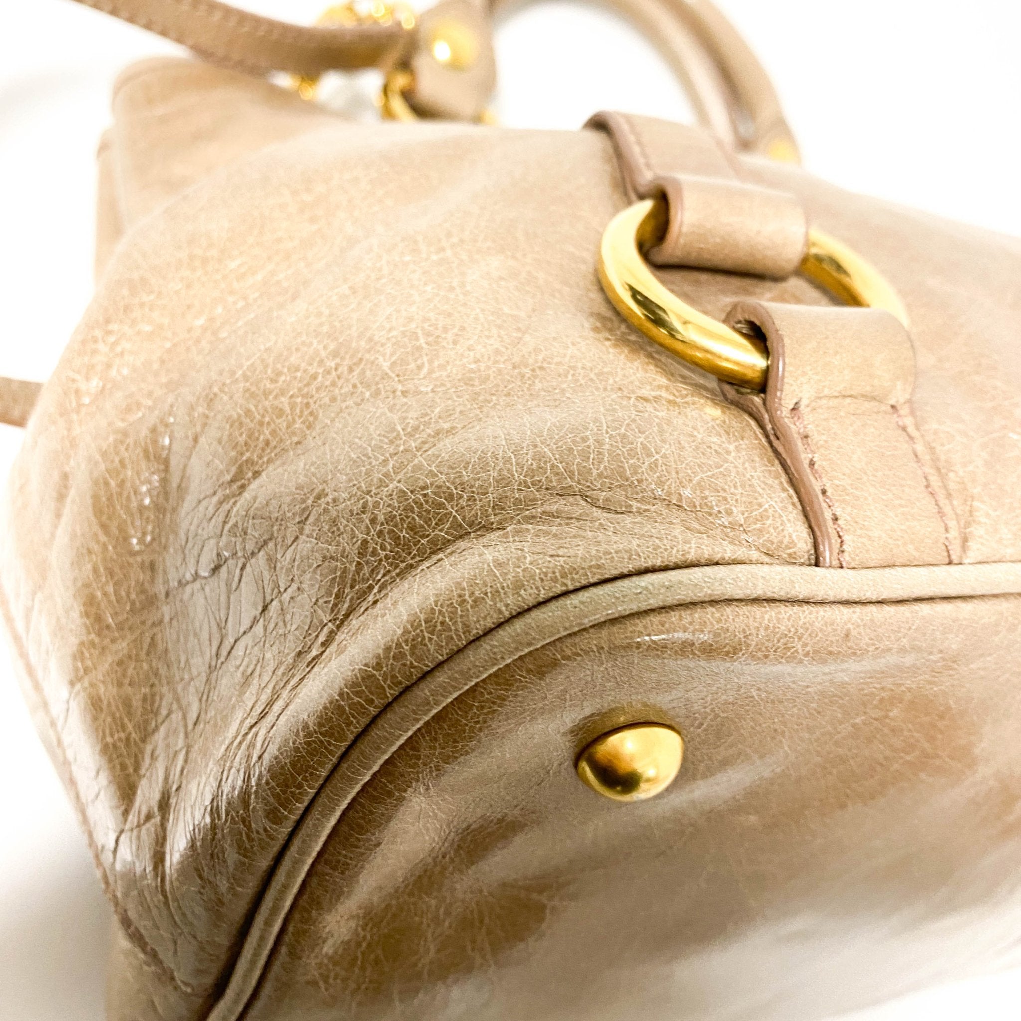 MIU MIU Leather Brown Gathered Handle Shoulder Bag, in , Sold by HIVE PRELOVED - Shoulder Bags, ,