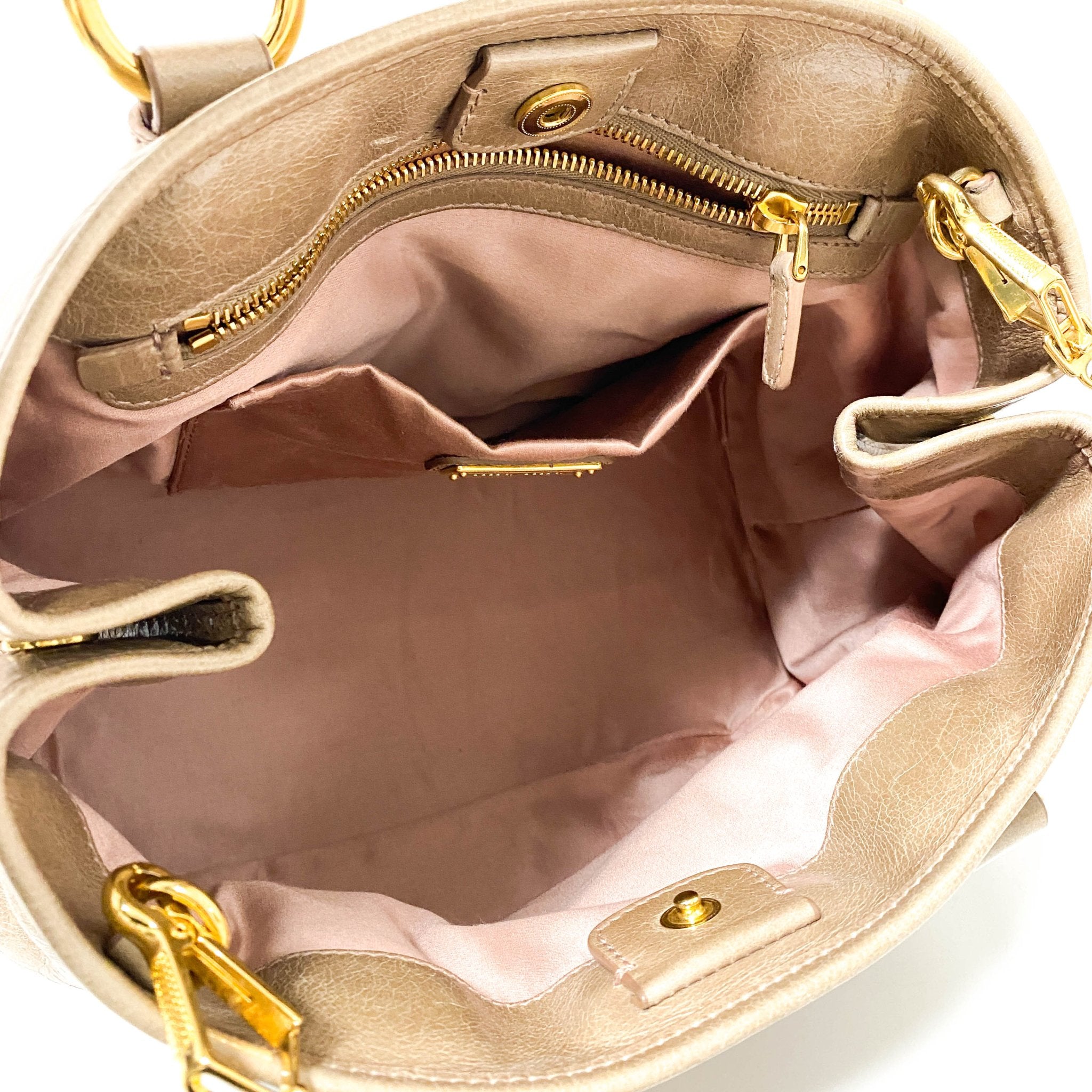 MIU MIU Leather Brown Gathered Handle Shoulder Bag, in , Sold by HIVE PRELOVED - Shoulder Bags, ,