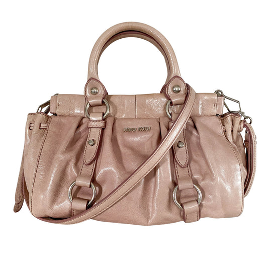 MIU MIU Leather Pink Gathered Handle Shoulder Bag, in , Sold by HIVE PRELOVED - Handle Bags, Shoulder Bags,