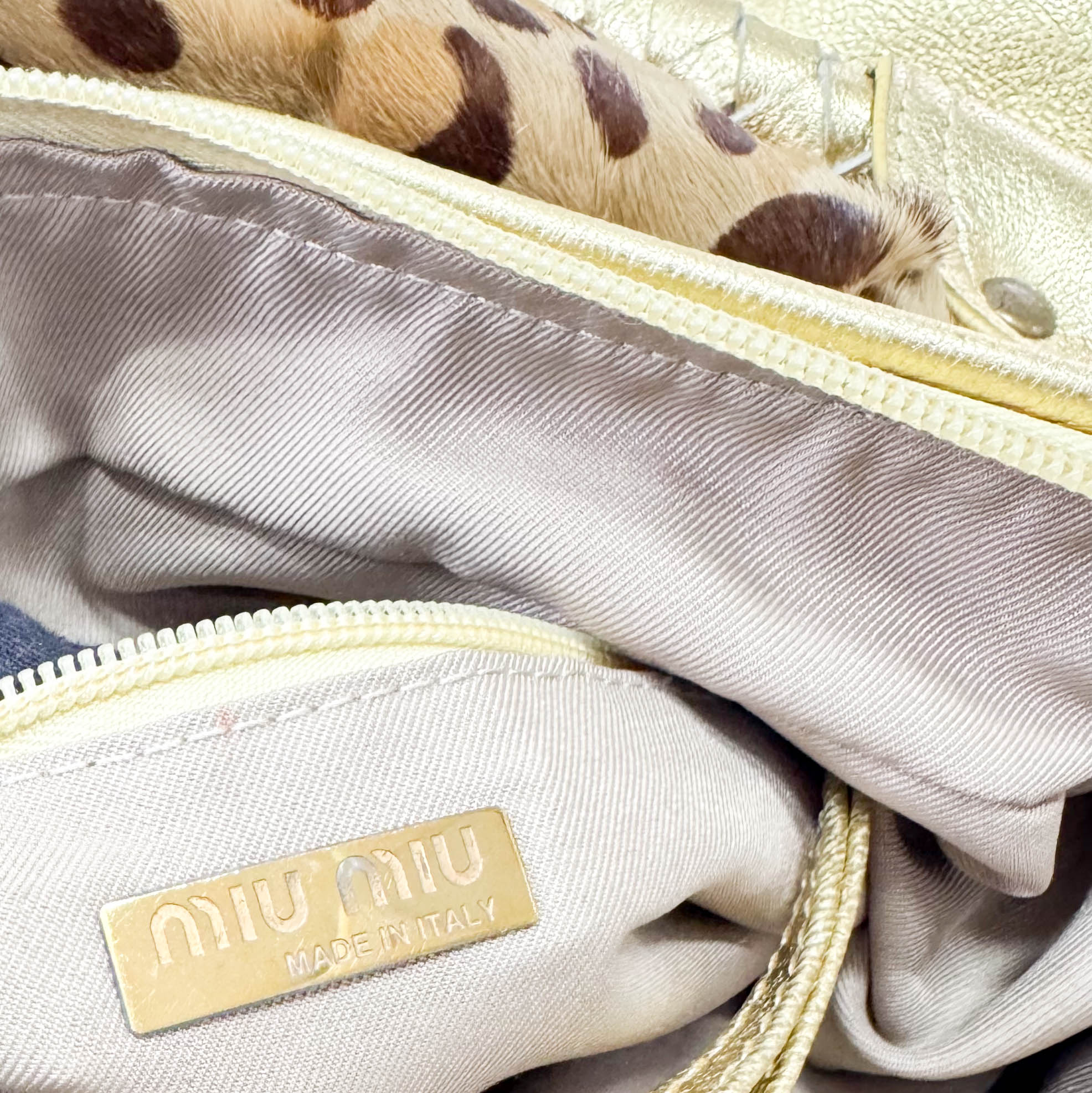MIU MIU Leopard Print Pony Hair & Golden Details Shoulder Bag, in , Sold by HIVE PRELOVED - Shoulder Bags, ,