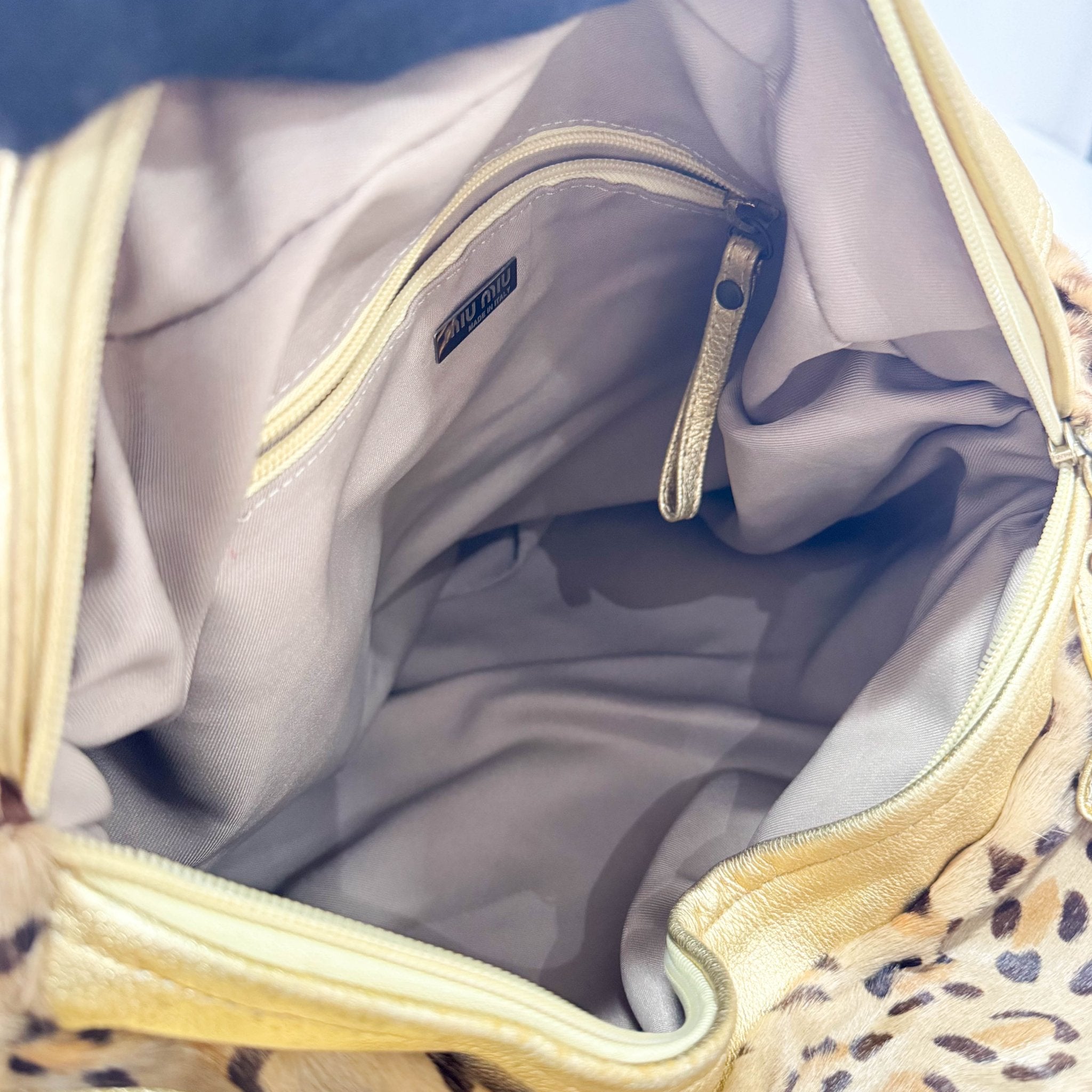 MIU MIU Leopard Print Pony Hair & Golden Details Shoulder Bag, in , Sold by HIVE PRELOVED - Shoulder Bags, ,
