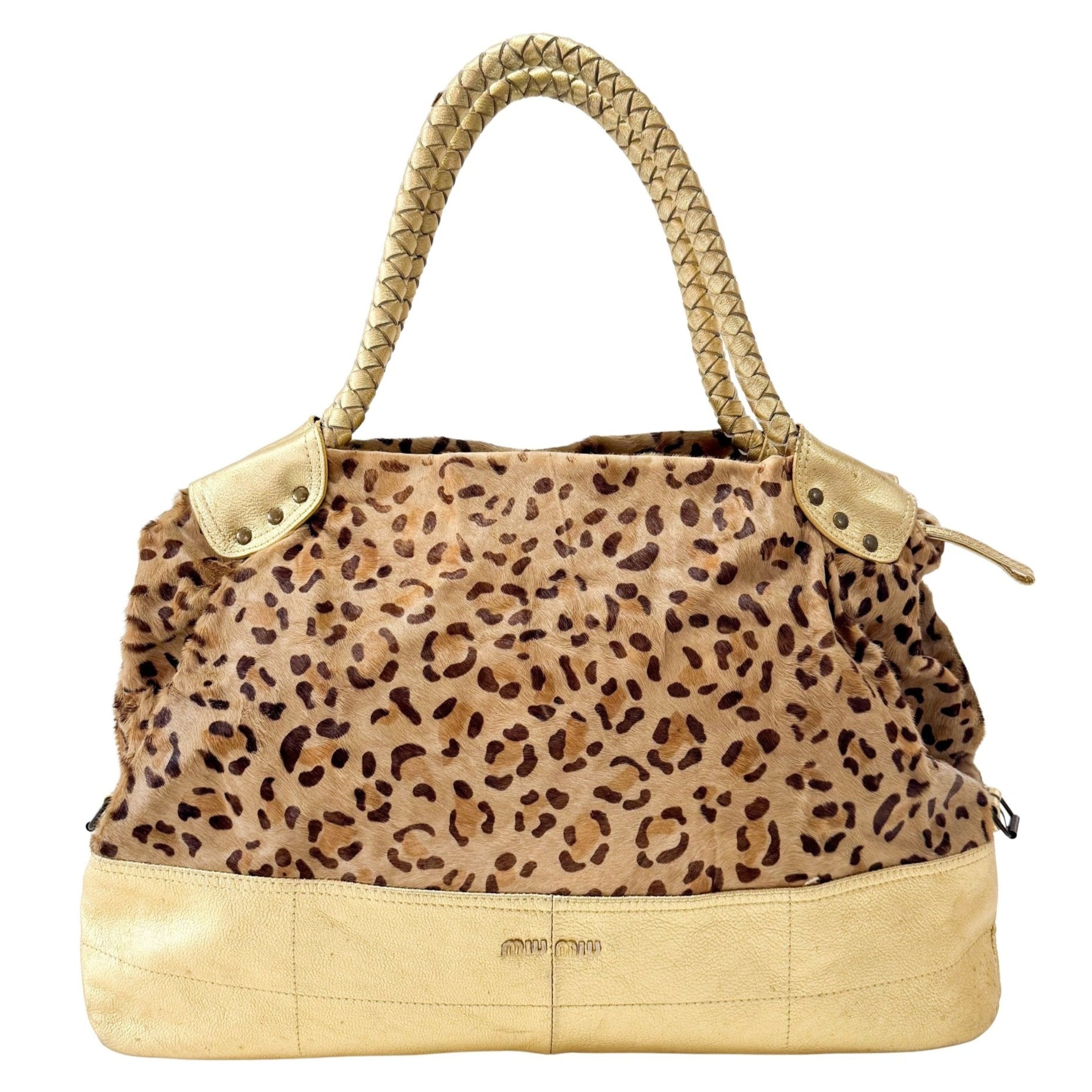 MIU MIU Leopard Print Pony Hair & Golden Details Shoulder Bag, in , Sold by HIVE PRELOVED - Shoulder Bags, ,
