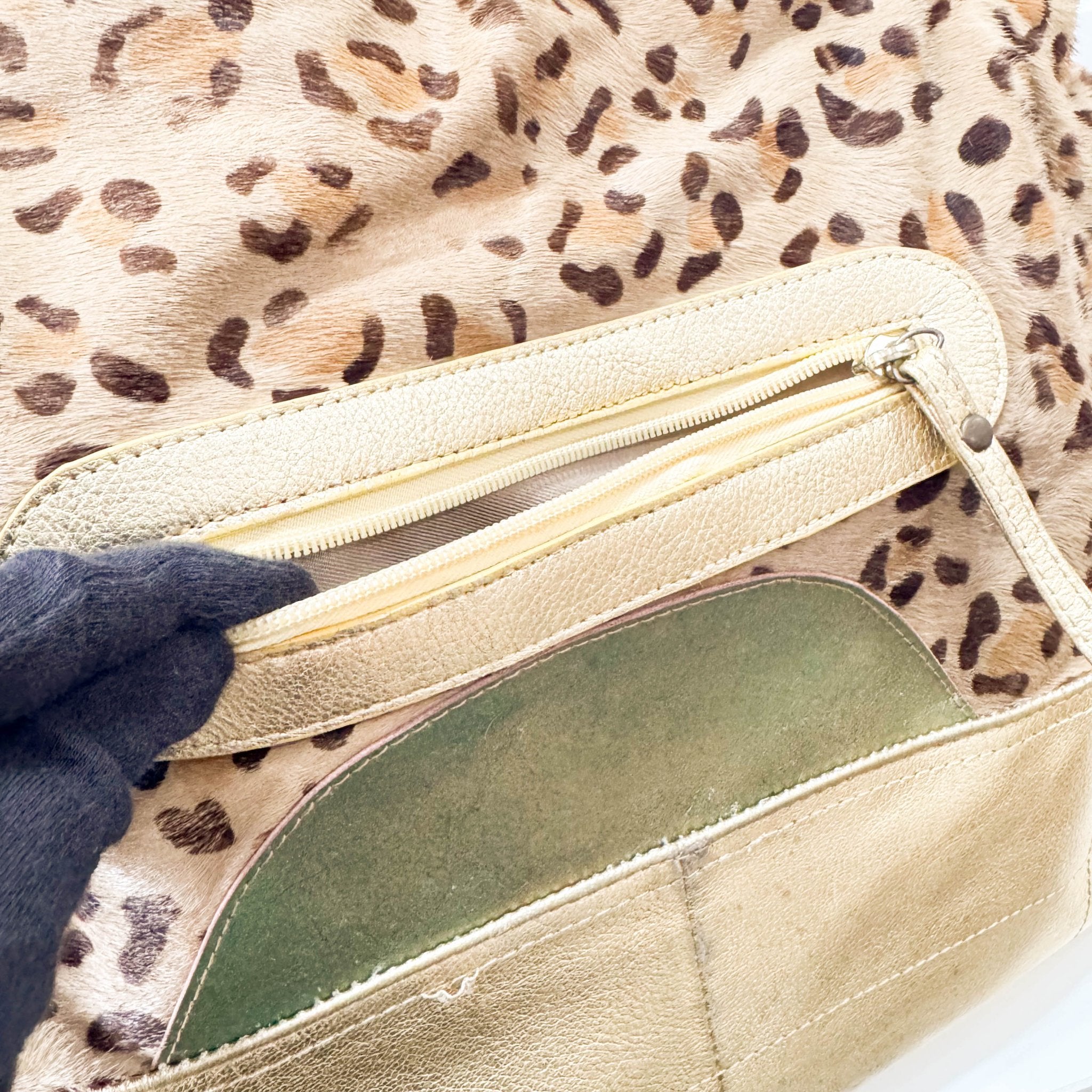 MIU MIU Leopard Print Pony Hair & Golden Details Shoulder Bag, in , Sold by HIVE PRELOVED - Shoulder Bags, ,