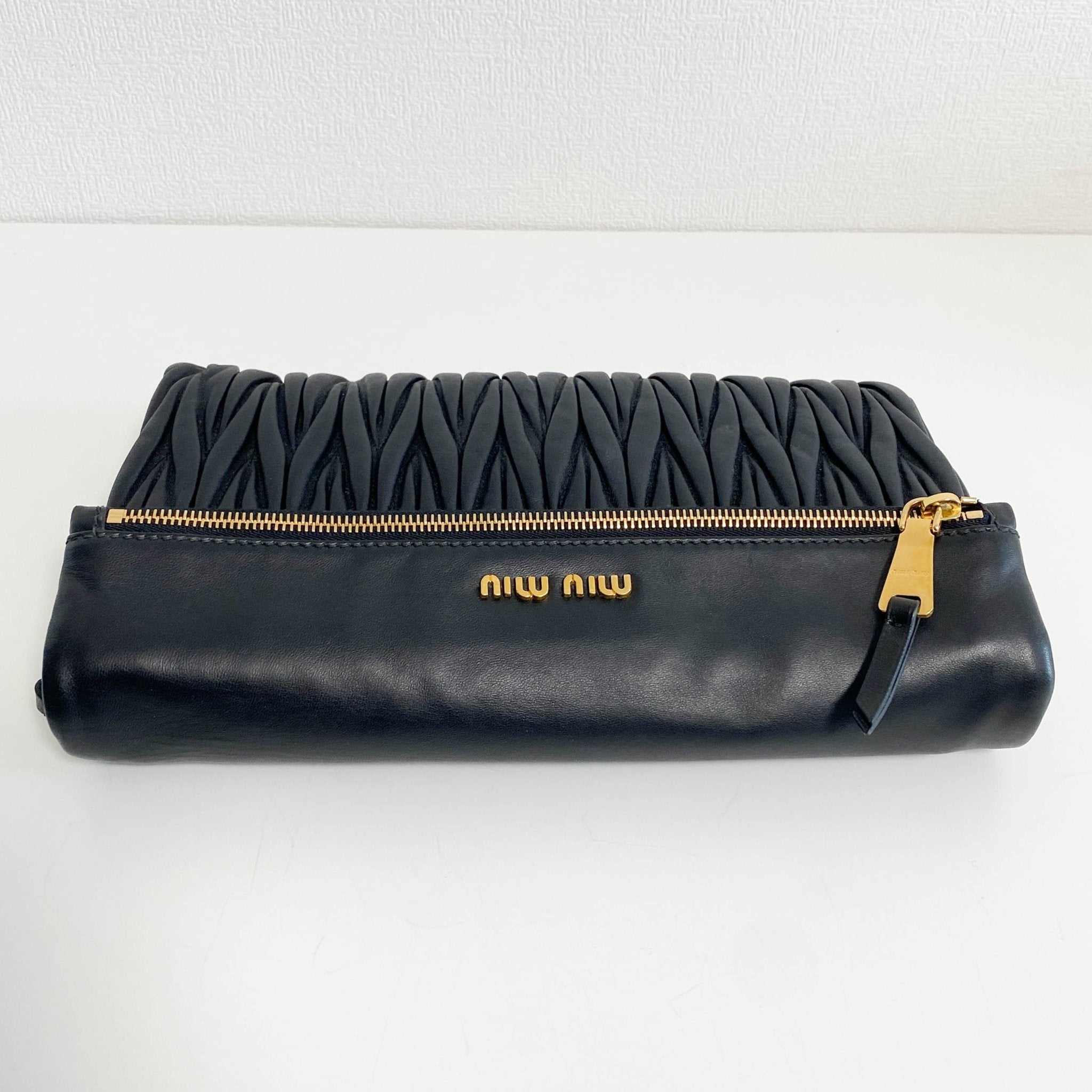 MIU MIU Matelasse Black Lambskin Leather Crossbody Clutch Bag, in , Sold by HIVE PRELOVED - Clutch bags, Crossbody bags,