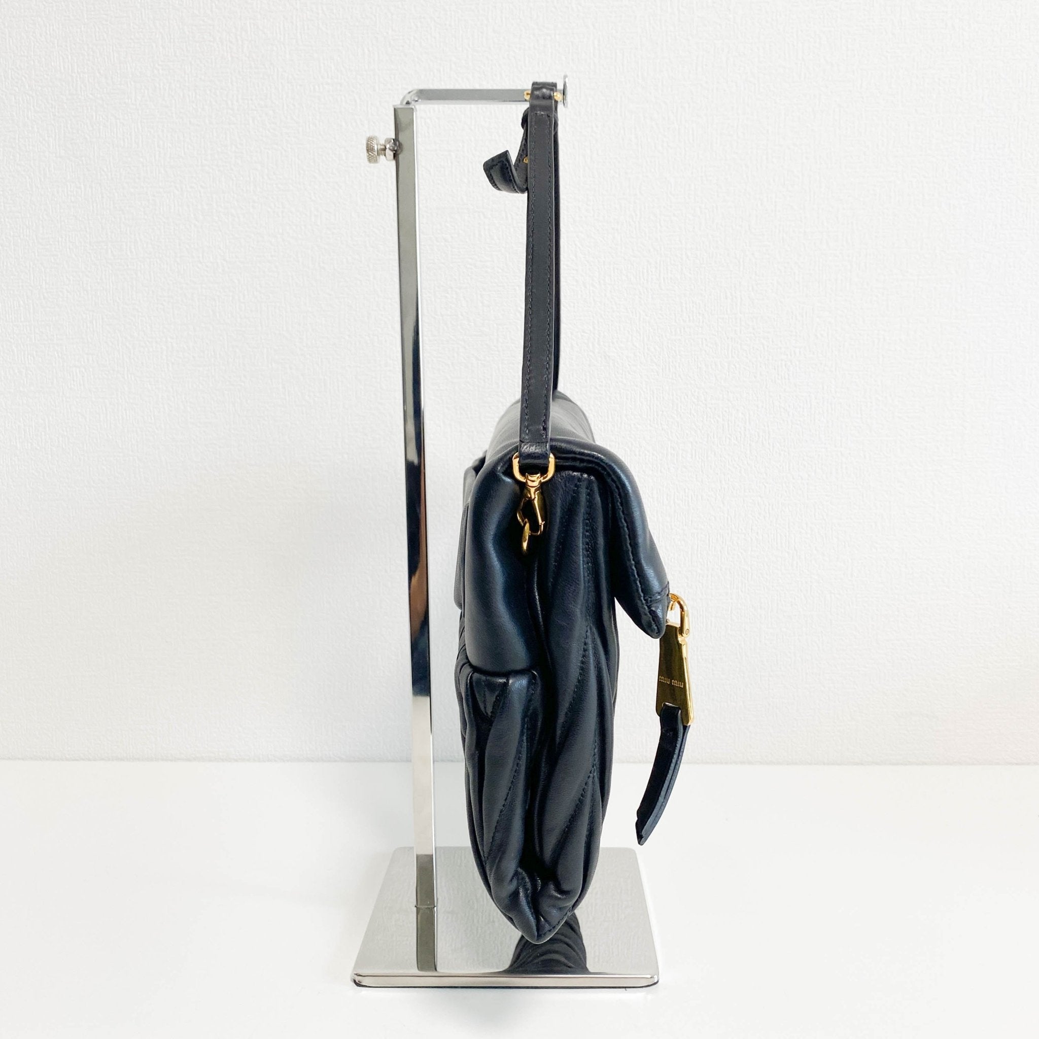 MIU MIU Matelasse Black Lambskin Leather Crossbody Clutch Bag, in , Sold by HIVE PRELOVED - Clutch bags, Crossbody bags,