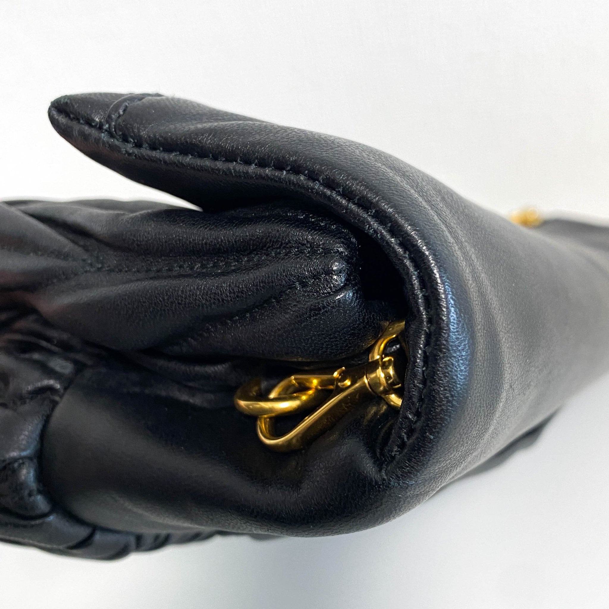 MIU MIU Matelasse Black Lambskin Leather Crossbody Clutch Bag, in , Sold by HIVE PRELOVED - Clutch bags, Crossbody bags,