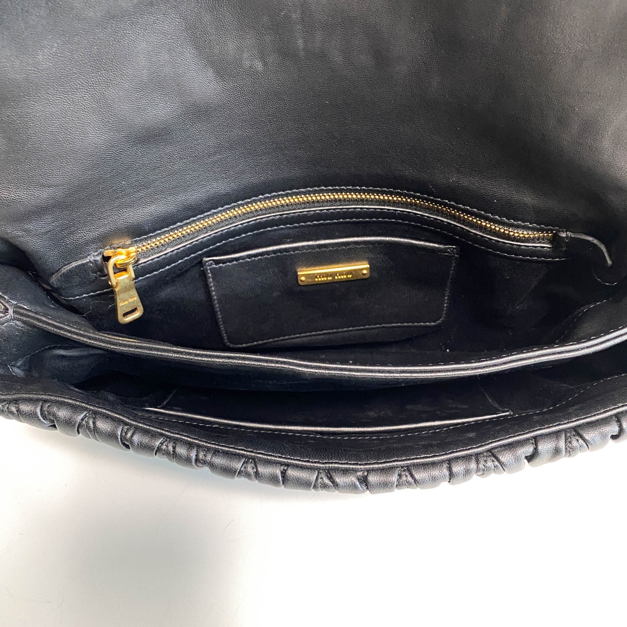 MIU MIU Matelasse Black Lambskin Leather Crossbody Clutch Bag, in , Sold by HIVE PRELOVED - Clutch bags, Crossbody bags,