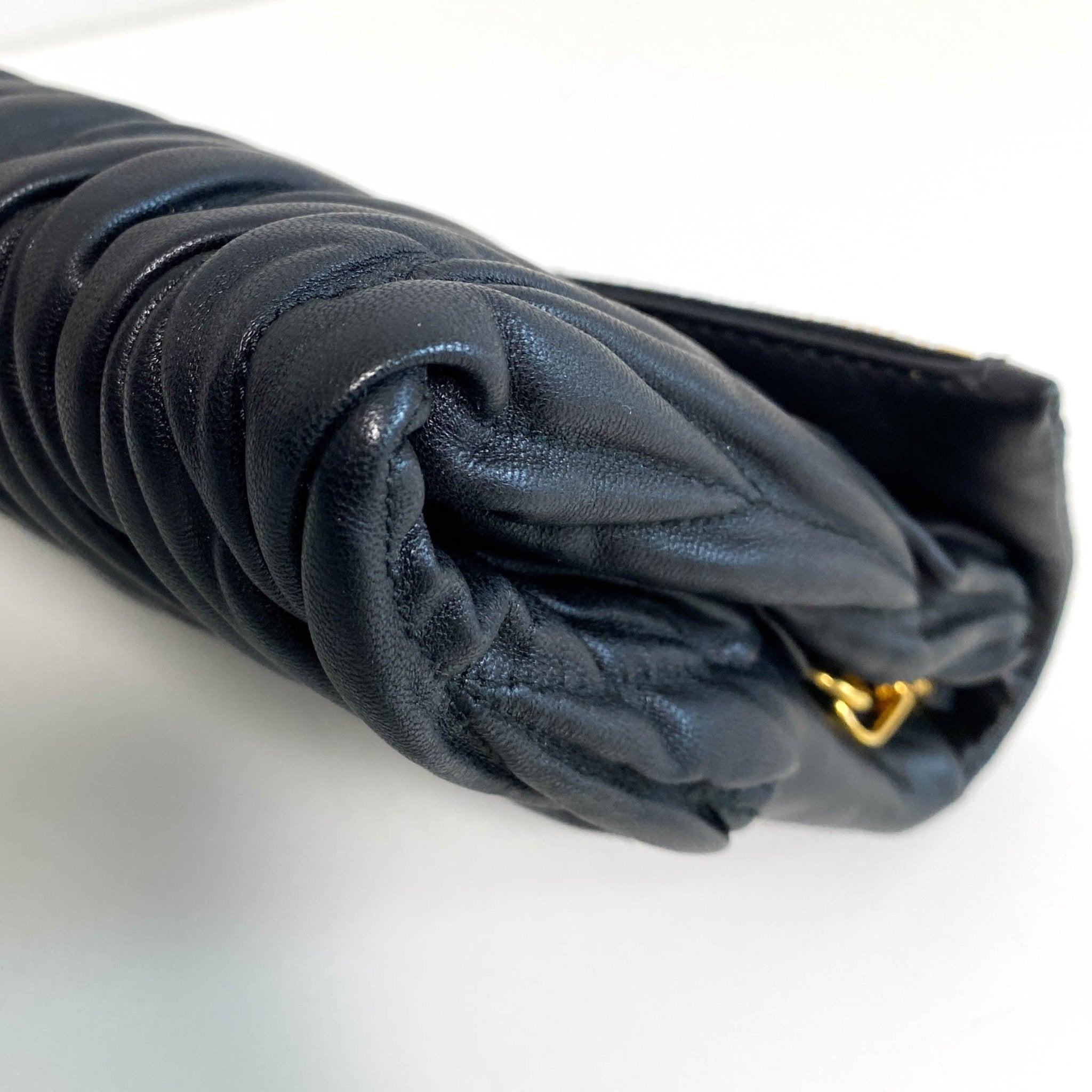 MIU MIU Matelasse Black Lambskin Leather Crossbody Clutch Bag, in , Sold by HIVE PRELOVED - Clutch bags, Crossbody bags,