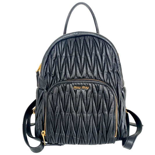 MIU MIU Matelassé Black Leather Backpack, in , Sold by HIVE PRELOVED - Backpacks, ,