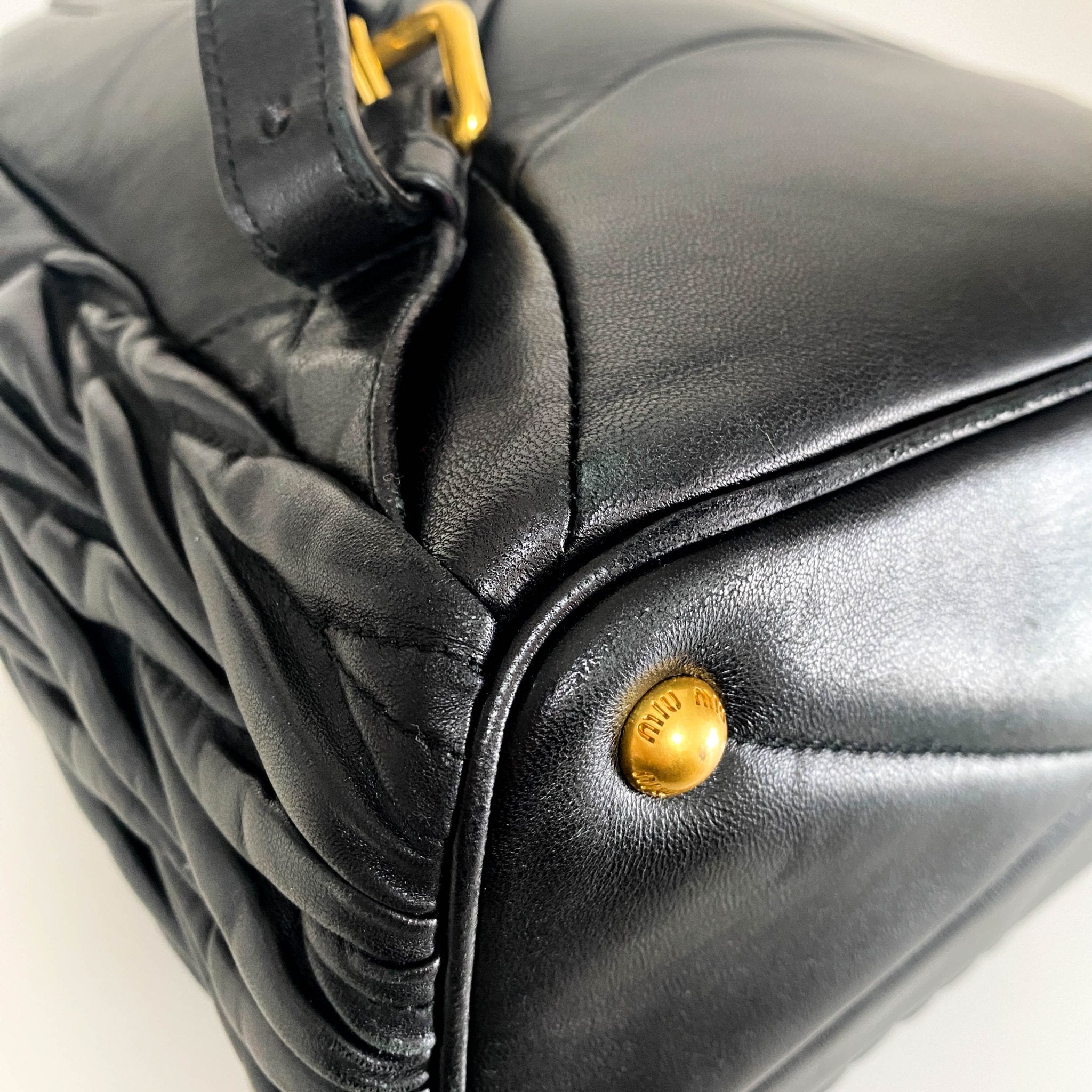 入手困難品！MiuMiu＊Leather backpack レザー リュック＊送料込 Miu Miu Leather Backpack | Black | FARFETCH