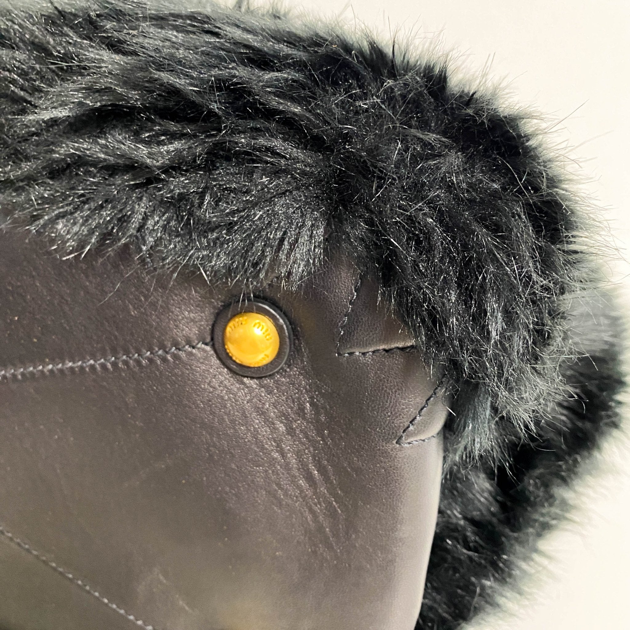 MIU MIU Matelasse Black Leather Fur Tote, in , Sold by HIVE PRELOVED - Totes, ,