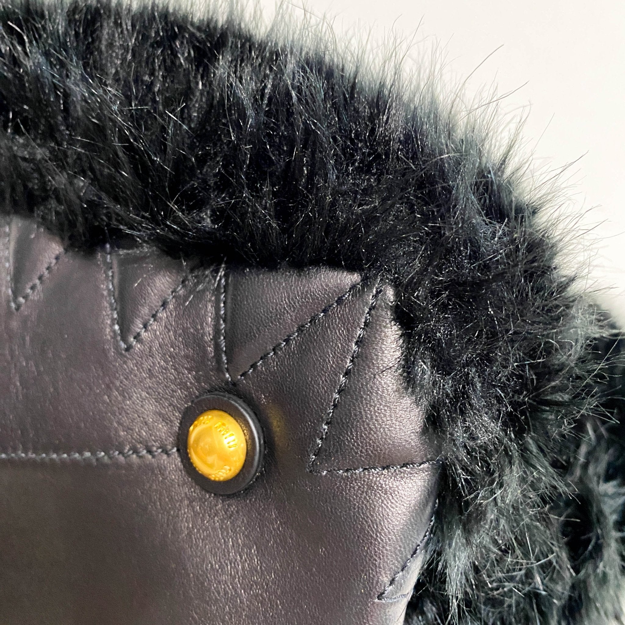 MIU MIU Matelasse Black Leather Fur Tote, in , Sold by HIVE PRELOVED - Totes, ,