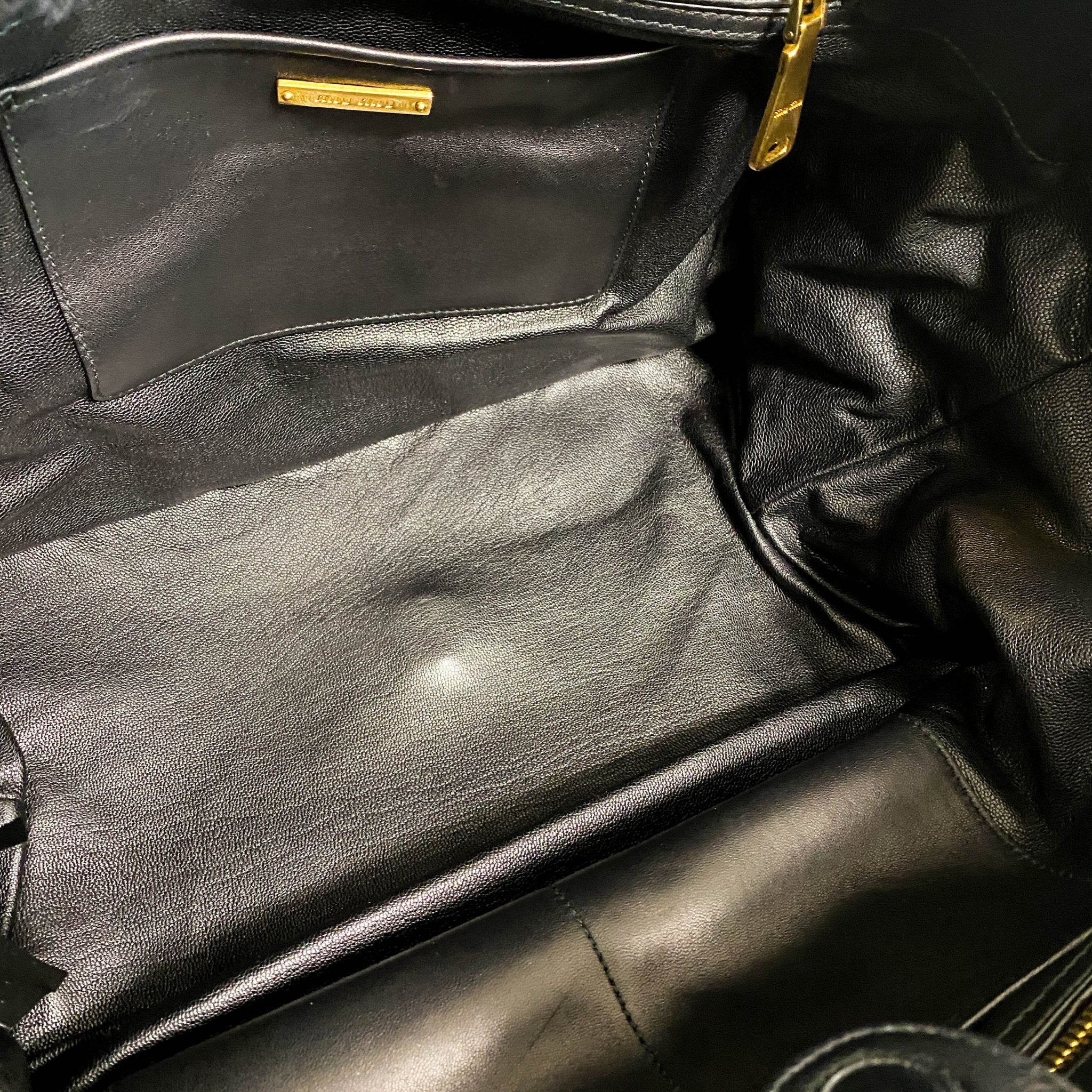 MIU MIU Matelasse Black Leather Fur Tote, in , Sold by HIVE PRELOVED - Totes, ,