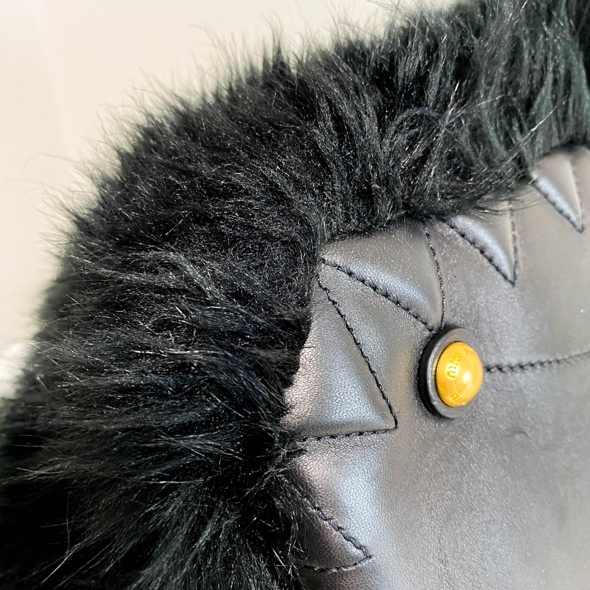 MIU MIU Matelasse Black Leather Fur Tote, in , Sold by HIVE PRELOVED - Totes, ,