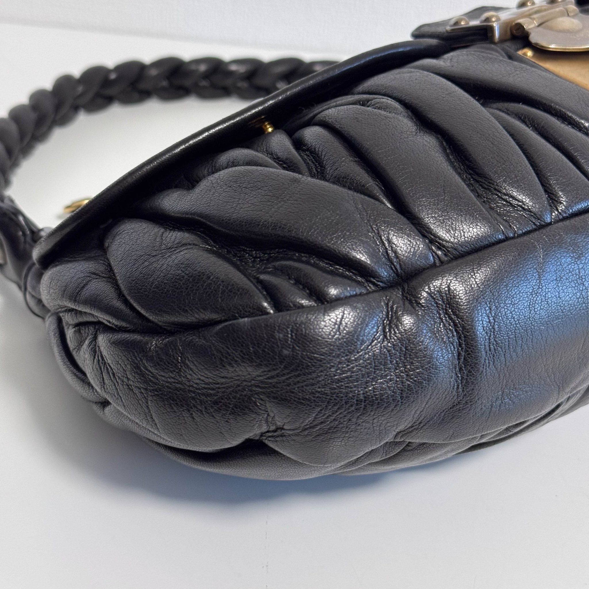 MIU MIU Matelasse Black Leather Hobo Shoulder Bag, in , Sold by HIVE PRELOVED - Shoulder Bags, ,