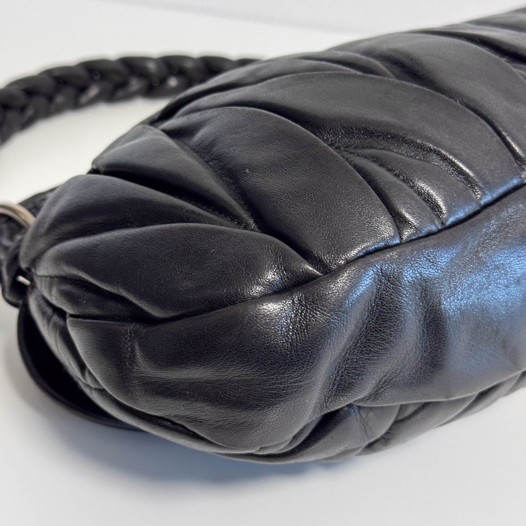 MIU MIU Matelasse Black Leather Hobo Shoulder Bag, in , Sold by HIVE PRELOVED - Shoulder Bags, ,