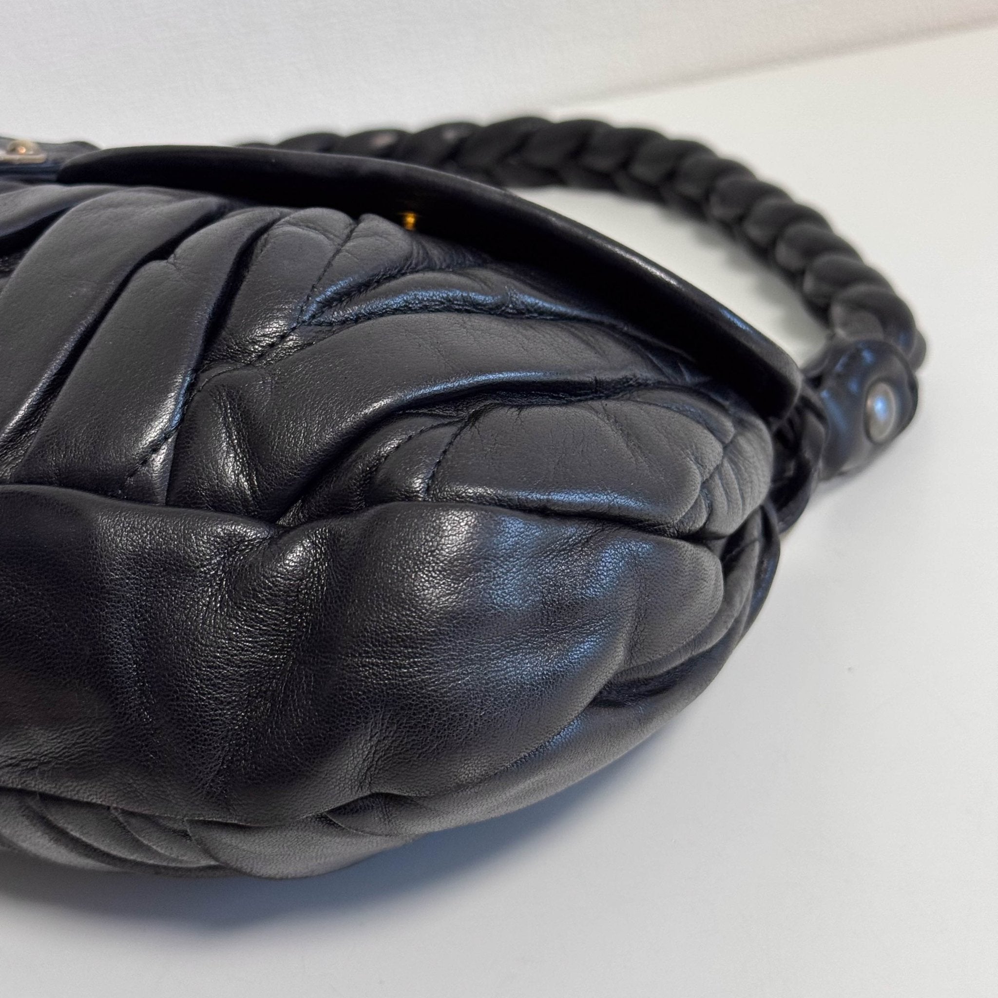 MIU MIU Matelasse Black Leather Hobo Shoulder Bag, in , Sold by HIVE PRELOVED - Shoulder Bags, ,