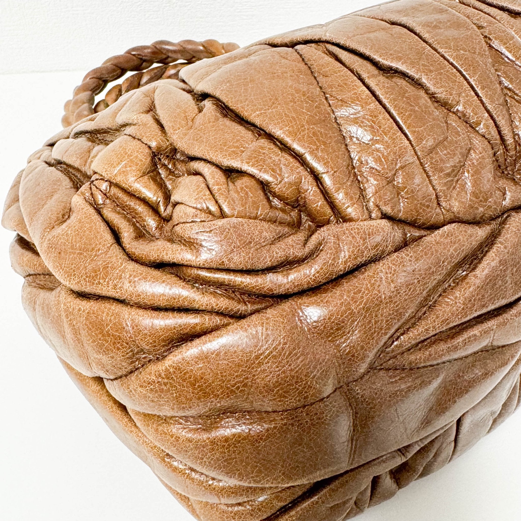 MIU MIU Matelassé Brown Leather Crossbody / Handbag, in , Sold by HIVE PRELOVED - Crossbody bags, Handle Bags,