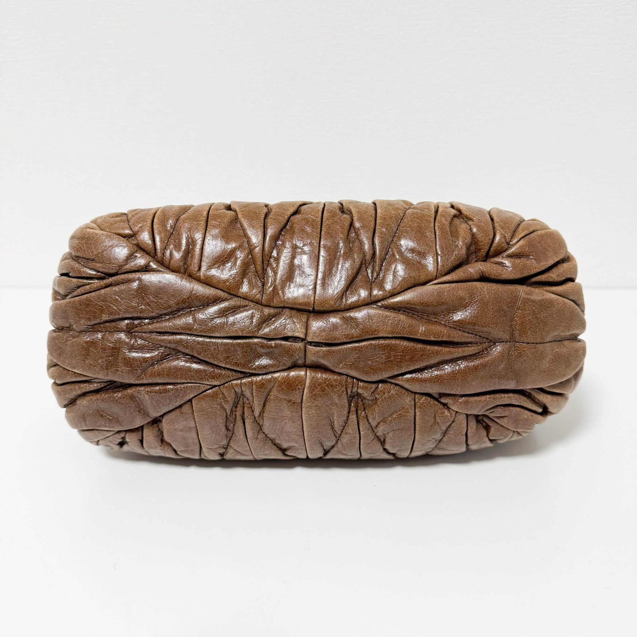 MIU MIU Matelassé Brown Leather Crossbody / Handbag, in , Sold by HIVE PRELOVED - Crossbody bags, Handle Bags,