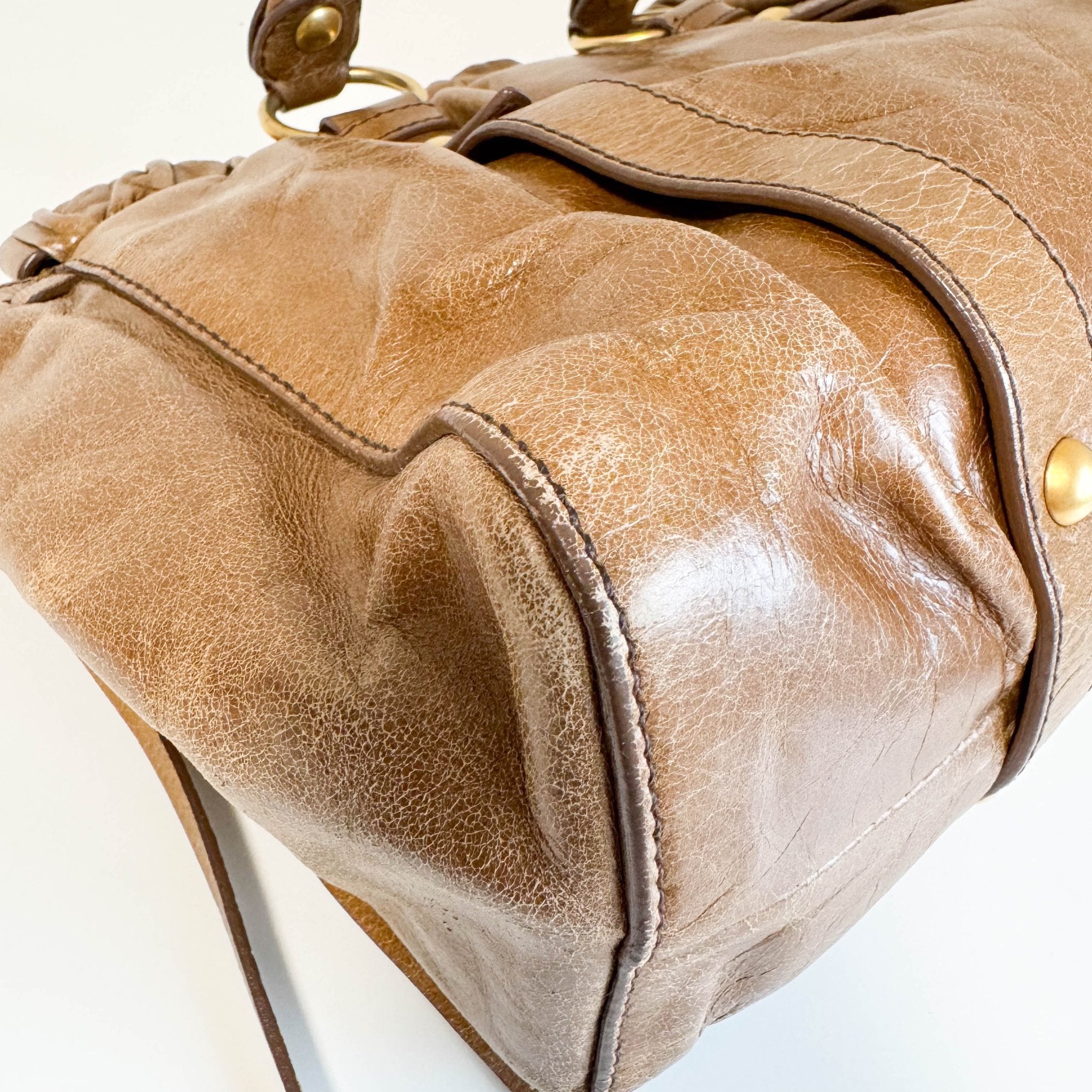 MIU MIU Matelassé Brown Leather Shoulder Bag Tote, in , Sold by HIVE PRELOVED - Handle Bags, Shoulder Bags,