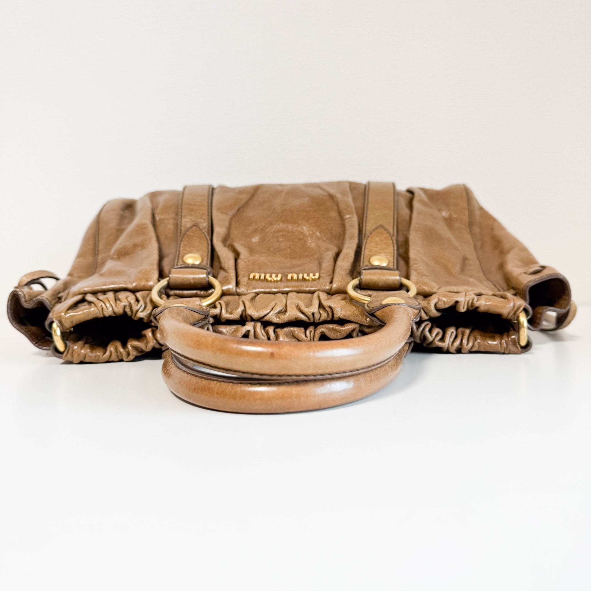 MIU MIU Matelassé Brown Leather Shoulder Bag Tote, in , Sold by HIVE PRELOVED - Handle Bags, Shoulder Bags,