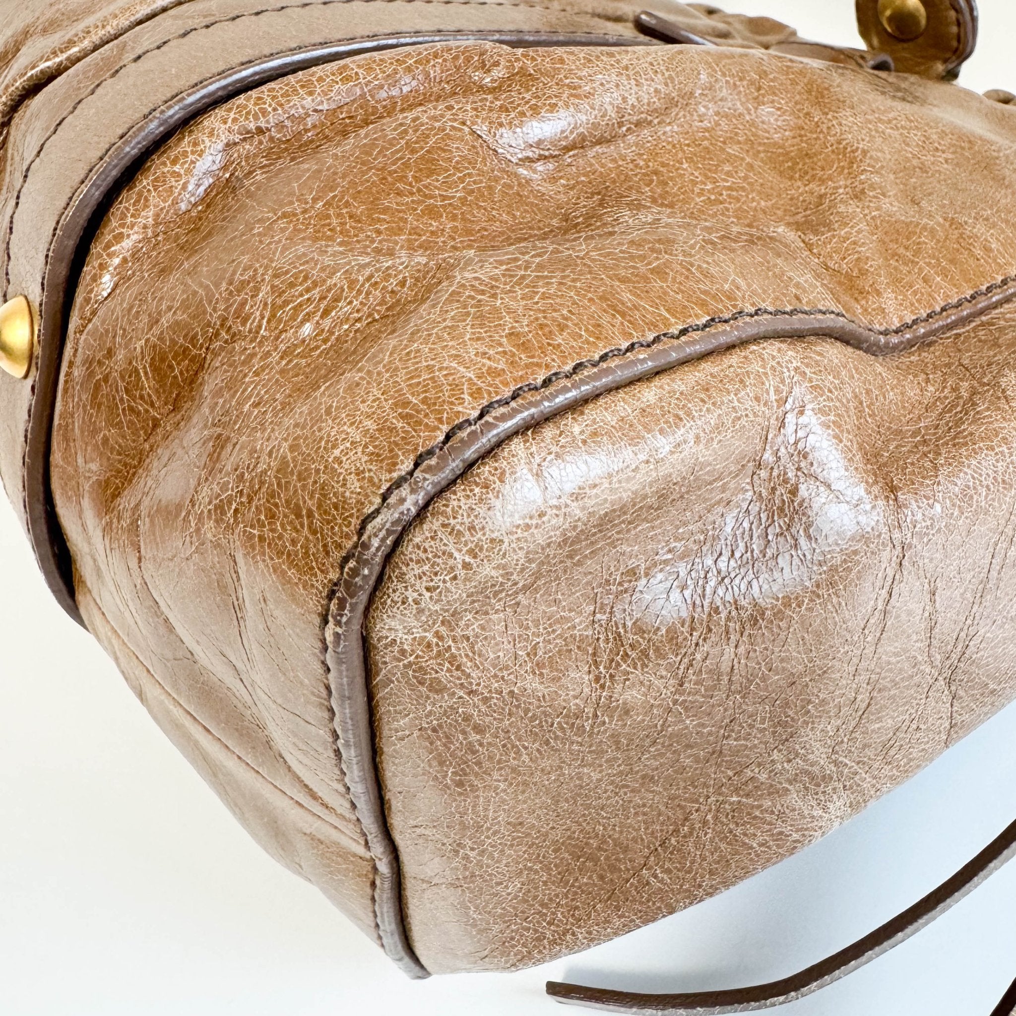 MIU MIU Matelassé Brown Leather Shoulder Bag Tote, in , Sold by HIVE PRELOVED - Handle Bags, Shoulder Bags,