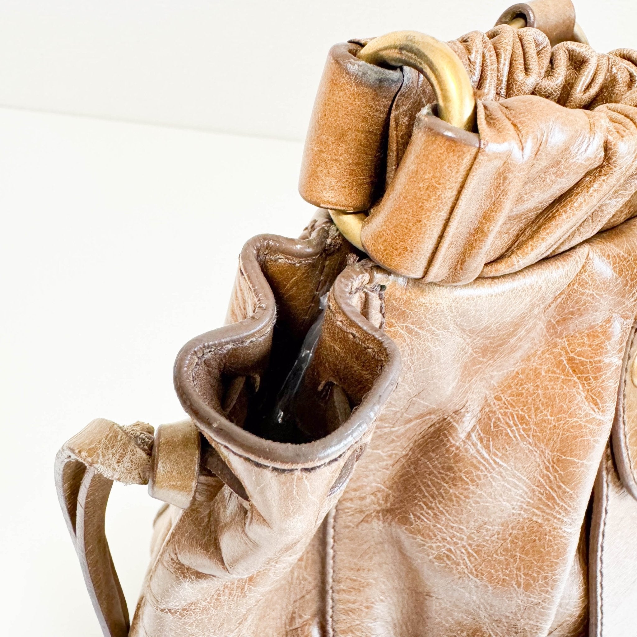 MIU MIU Matelassé Brown Leather Shoulder Bag Tote, in , Sold by HIVE PRELOVED - Handle Bags, Shoulder Bags,