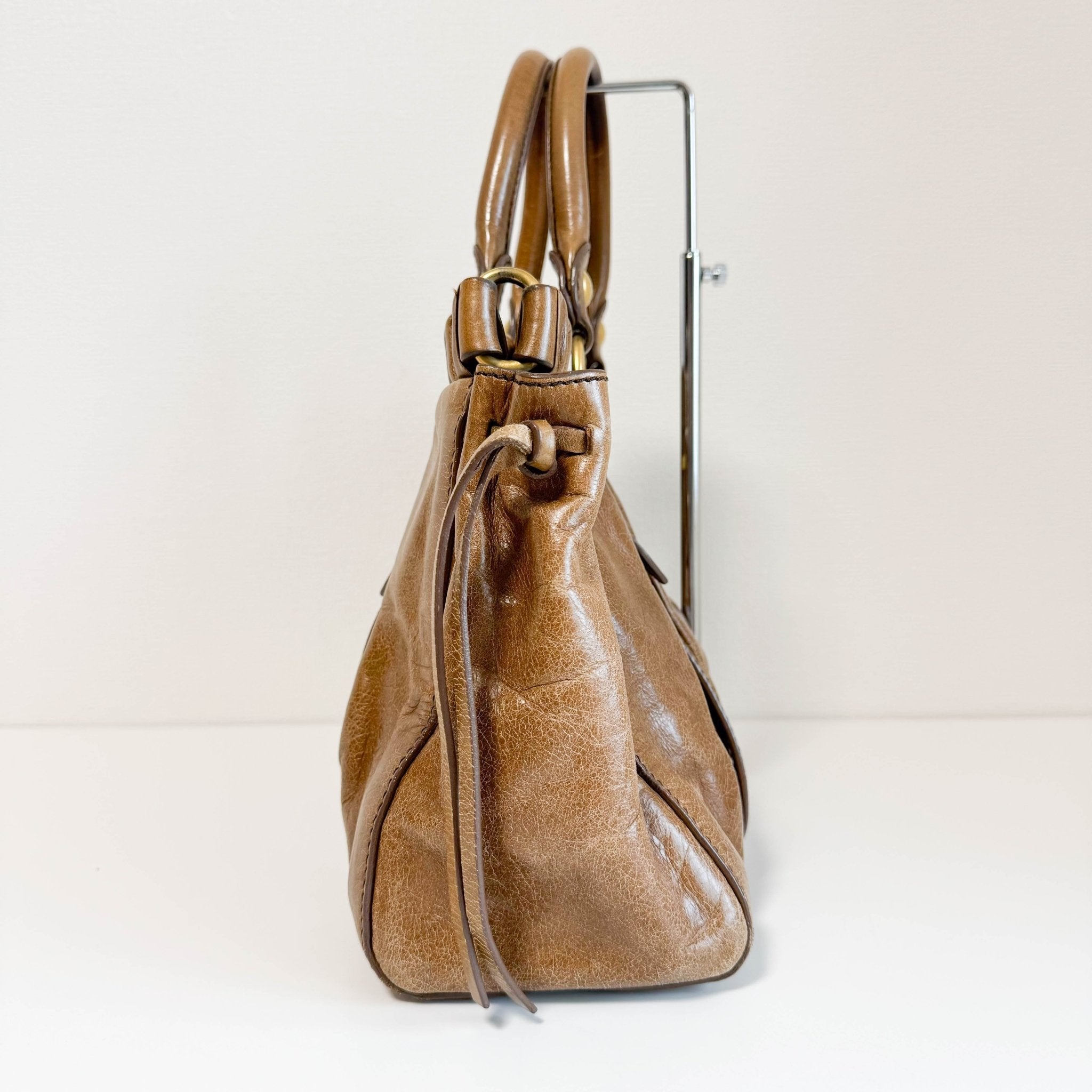 MIU MIU Matelassé Brown Leather Shoulder Bag Tote, in , Sold by HIVE PRELOVED - Handle Bags, Shoulder Bags,