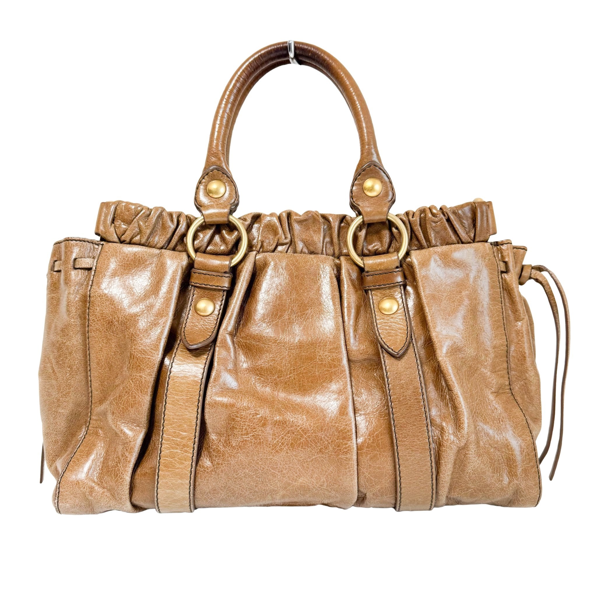 MIU MIU Matelassé Brown Leather Shoulder Bag Tote, in , Sold by HIVE PRELOVED - Handle Bags, Shoulder Bags,