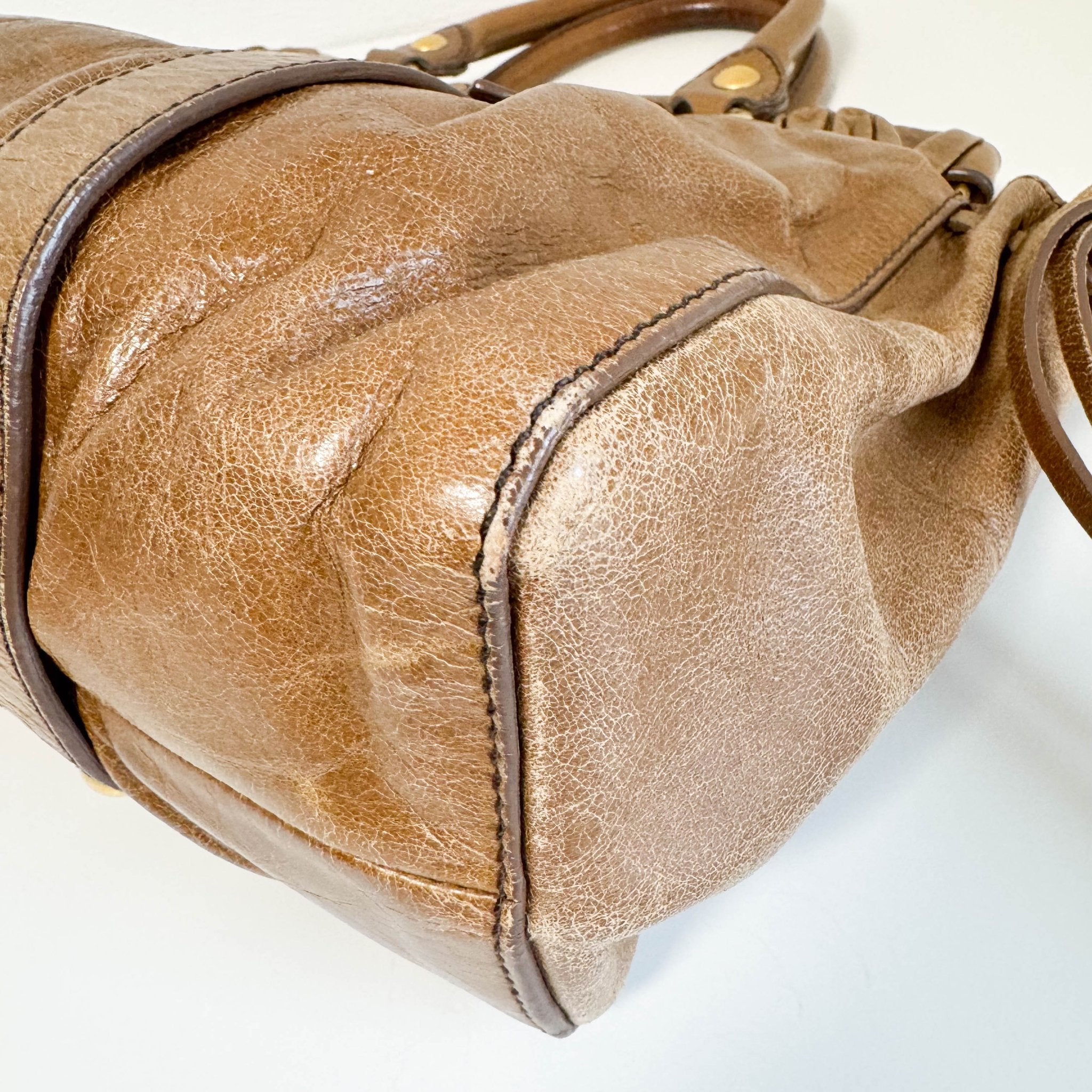 MIU MIU Matelassé Brown Leather Shoulder Bag Tote, in , Sold by HIVE PRELOVED - Handle Bags, Shoulder Bags,
