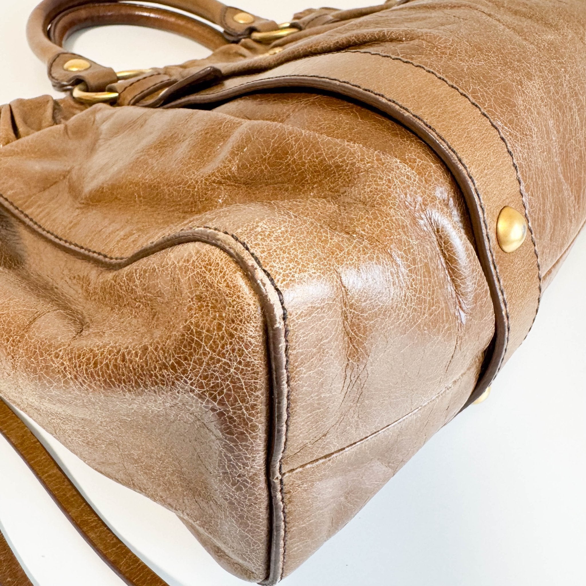 MIU MIU Matelassé Brown Leather Shoulder Bag Tote, in , Sold by HIVE PRELOVED - Handle Bags, Shoulder Bags,