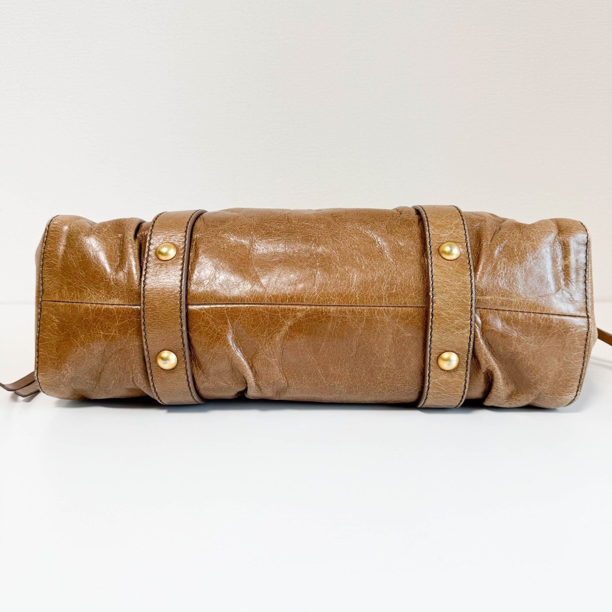 MIU MIU Matelassé Brown Leather Shoulder Bag Tote, in , Sold by HIVE PRELOVED - Handle Bags, Shoulder Bags,