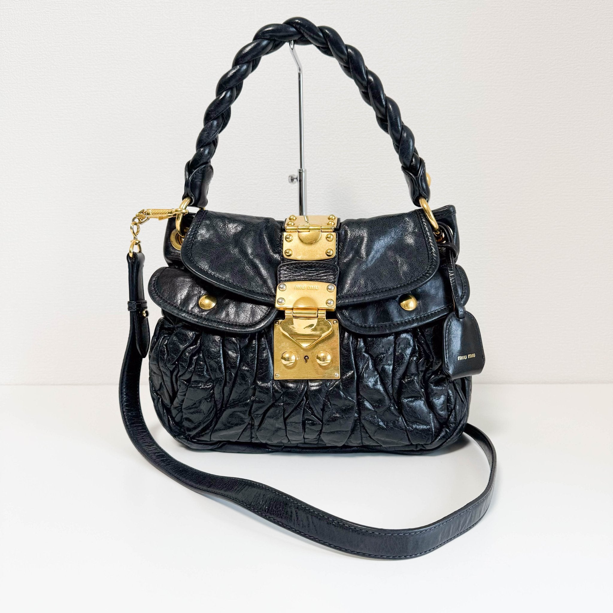 MIU MIU Matelassé Coffer Canvas Satchel Shoulder Bag Black, in , Sold by HIVE PRELOVED - Handle Bags, Shoulder Bags,