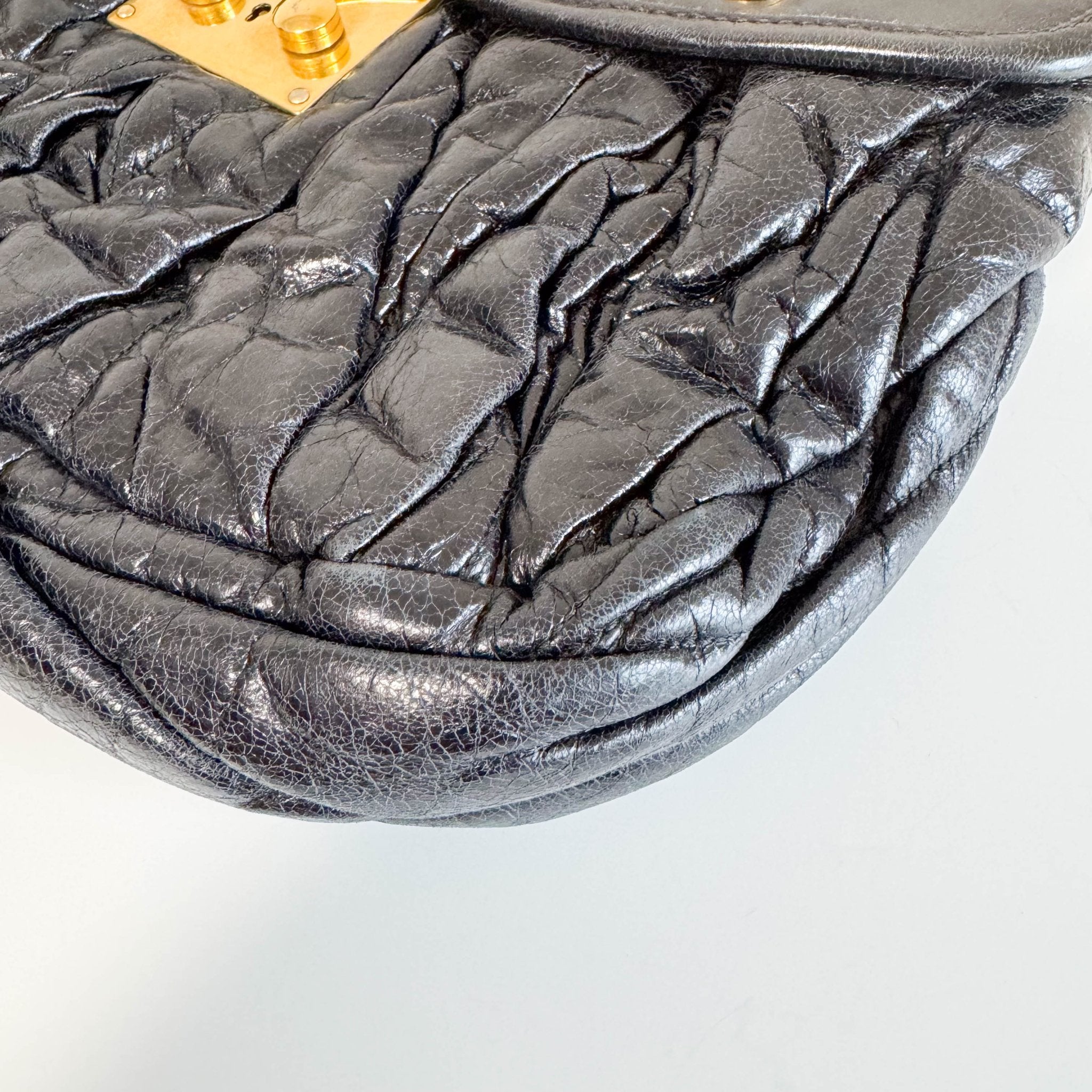 MIU MIU Matelassé Coffer Canvas Satchel Shoulder Bag Black, in , Sold by HIVE PRELOVED - Handle Bags, Shoulder Bags,