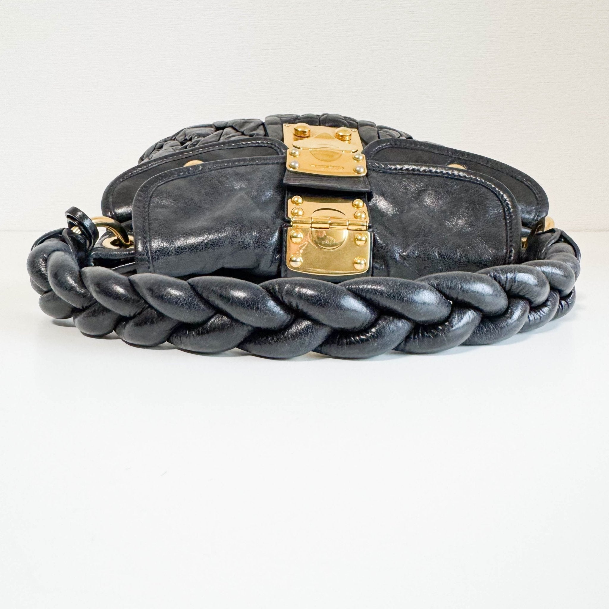 MIU MIU Matelassé Coffer Canvas Satchel Shoulder Bag Black, in , Sold by HIVE PRELOVED - Handle Bags, Shoulder Bags,