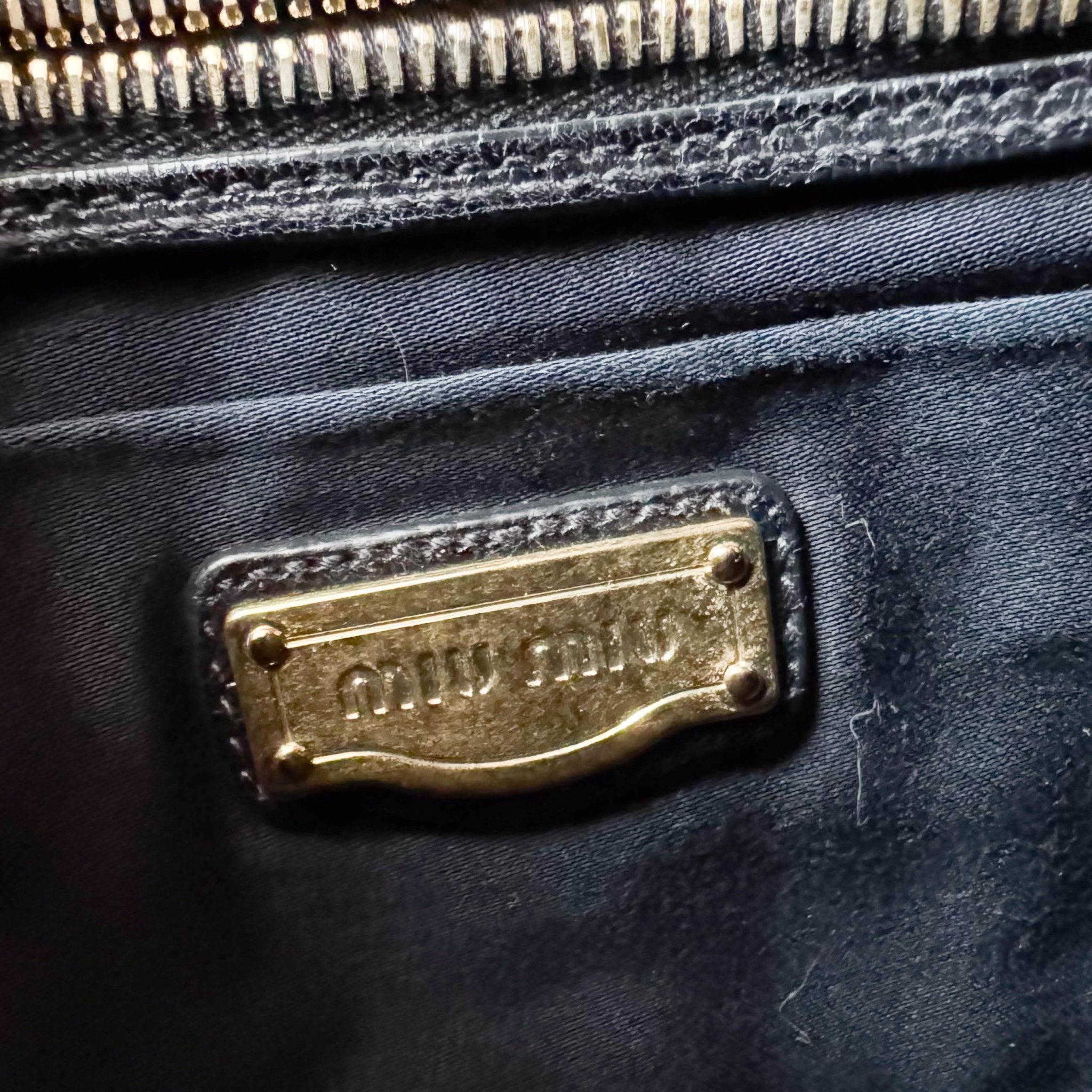 MIU MIU Matelassé Coffer Canvas Satchel Shoulder Bag Black, in , Sold by HIVE PRELOVED - Handle Bags, Shoulder Bags,