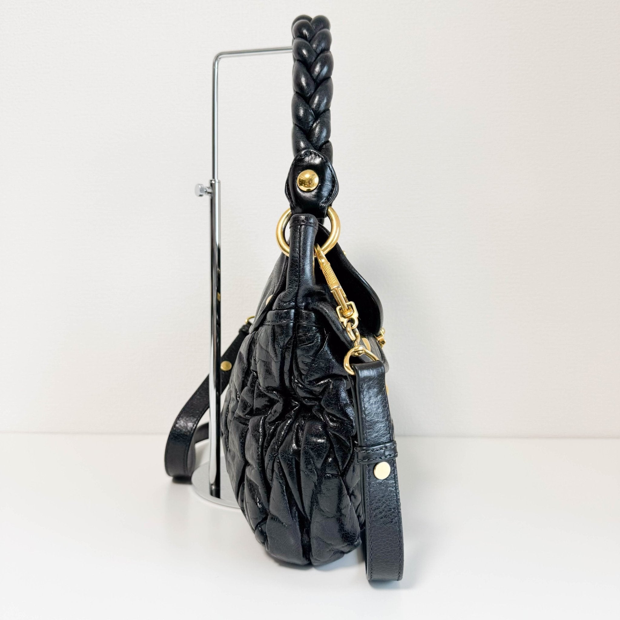 MIU MIU Matelassé Coffer Canvas Satchel Shoulder Bag Black, in , Sold by HIVE PRELOVED - Handle Bags, Shoulder Bags,