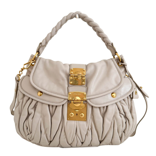 MIU MIU Matelassé Coffer Leather Shoulder Handle Bag, in , Sold by HIVE PRELOVED - Handle Bags, Shoulder Bags,