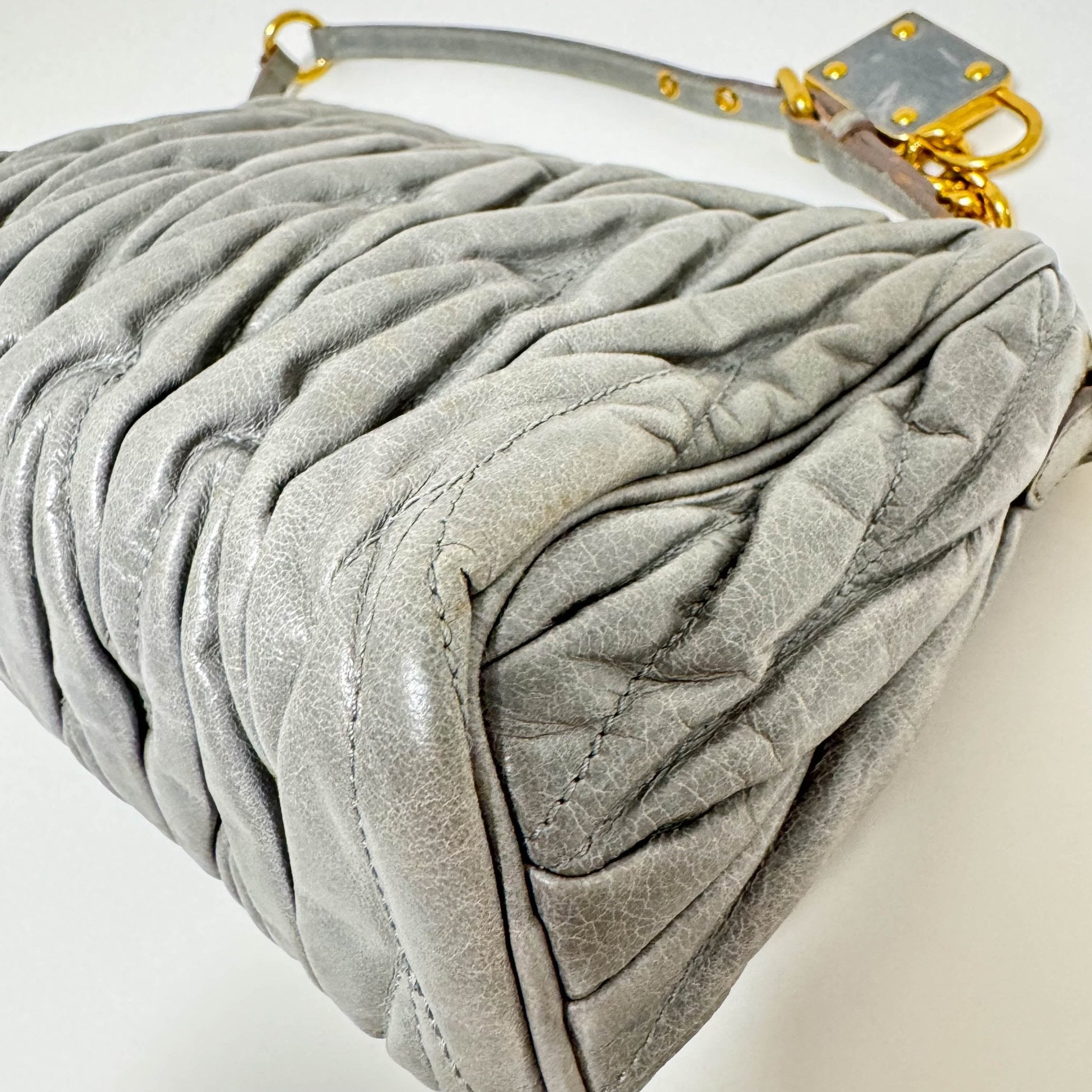 MIU MIU Matelassé Mini Cadena Lock Charm Shoulder Bag, in , Sold by HIVE PRELOVED - Shoulder Bags, ,