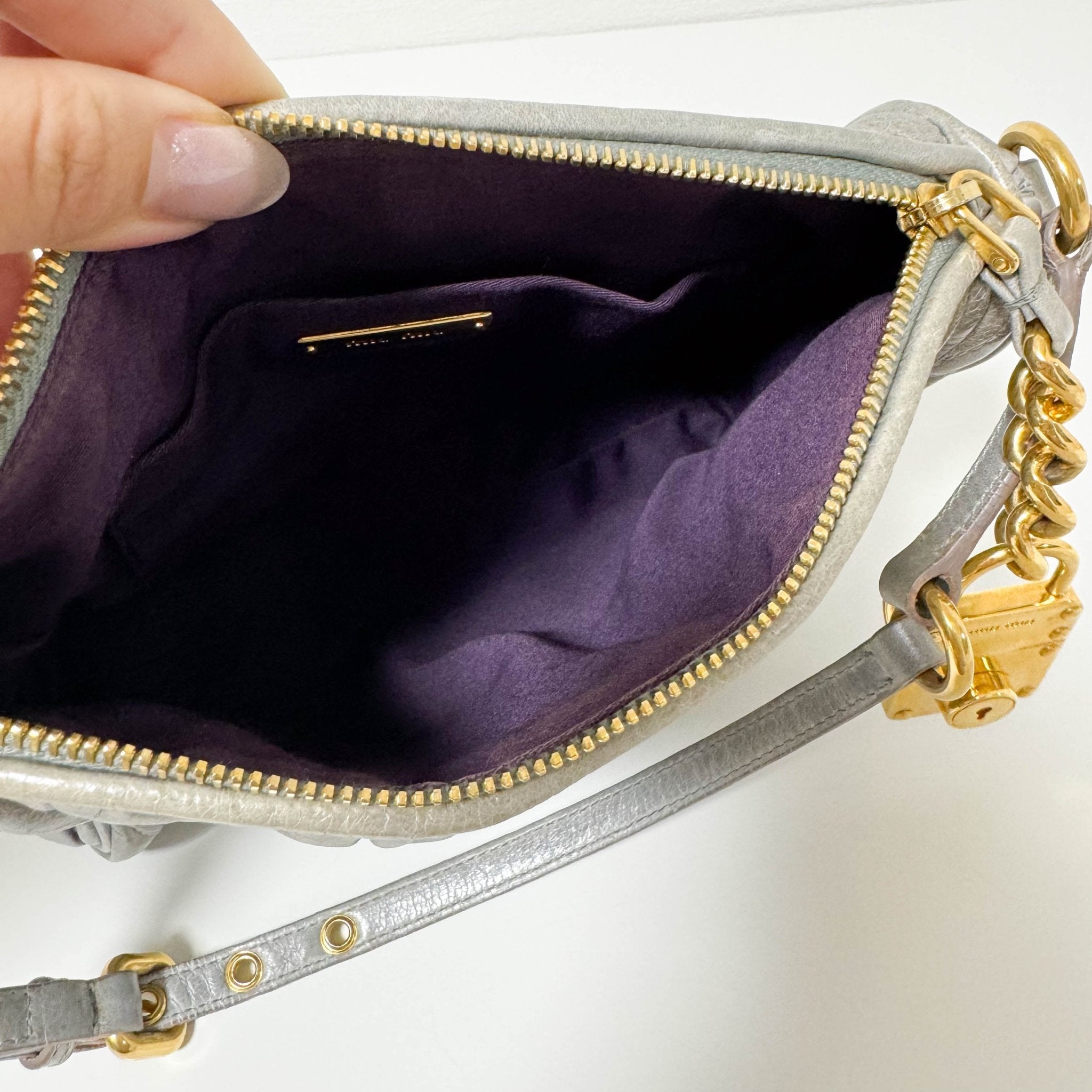MIU MIU Matelassé Mini Cadena Lock Charm Shoulder Bag, in , Sold by HIVE PRELOVED - Shoulder Bags, ,