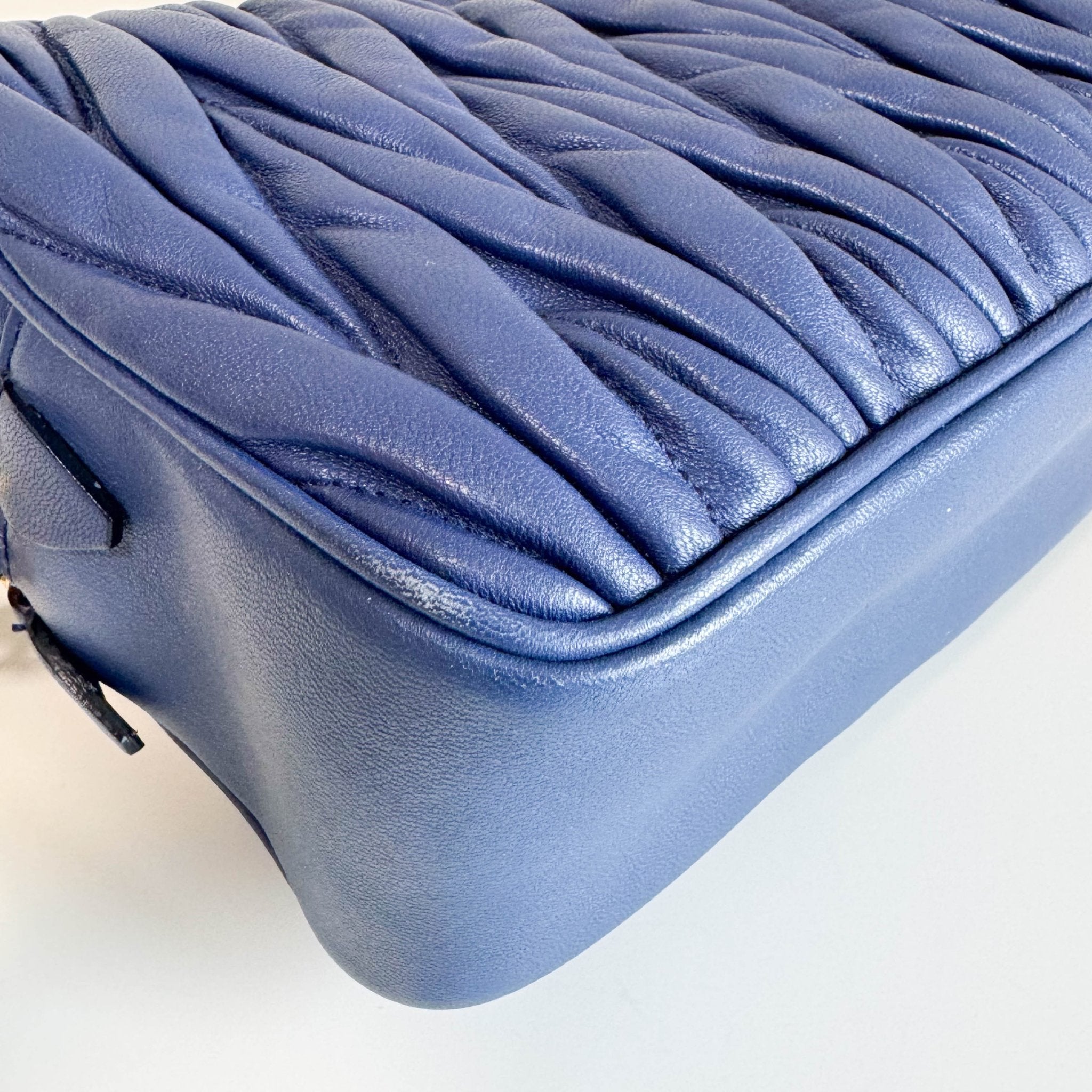 MIU MIU Matelasse Navy Lambskin Leather Camera Crossbody Bag, in , Sold by HIVE PRELOVED - Crossbody bags, ,