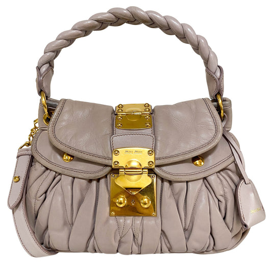 MIU MIU Matelassé Pale Purple Leather Handle Shoulder Bag, in , Sold by HIVE PRELOVED - Handle Bags, Shoulder Bags,