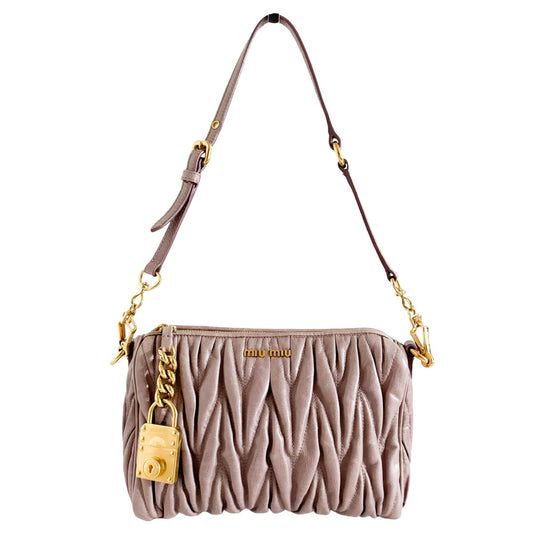 MIU MIU Matelassé Pale Purple Leather Shoulder Bag, in , Sold by HIVE PRELOVED - Shoulder Bags, ,