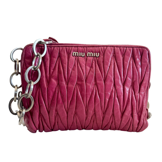 MIU MIU Matelasse Pink Leather Chain Shoulder Bag Cross Body Bag, in , Sold by HIVE PRELOVED - Crossbody bags, ,