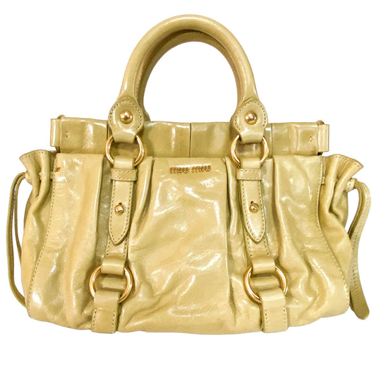 MIU MIU Matelassé Yellow Leather Small Shoulder Bag Tote, in , Sold by HIVE PRELOVED - Crossbody bags, Handle Bags,