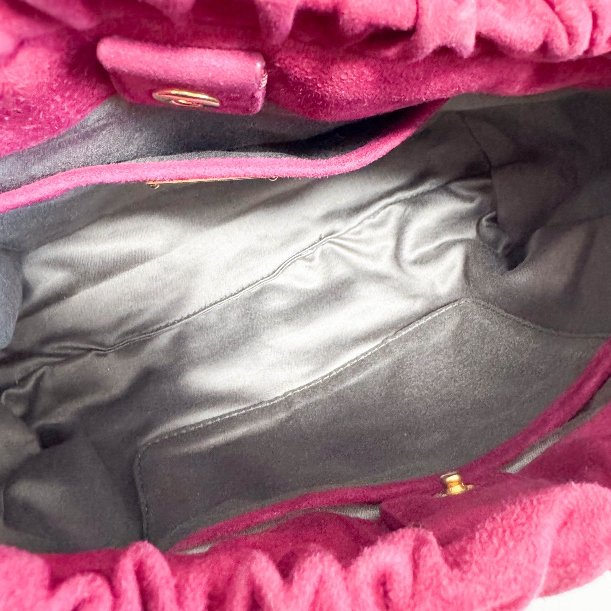 MIU MIU Mini Vitello Suede Raspberry Pink Handbag, in , Sold by HIVE PRELOVED - Mini bags, Shoulder Bags,