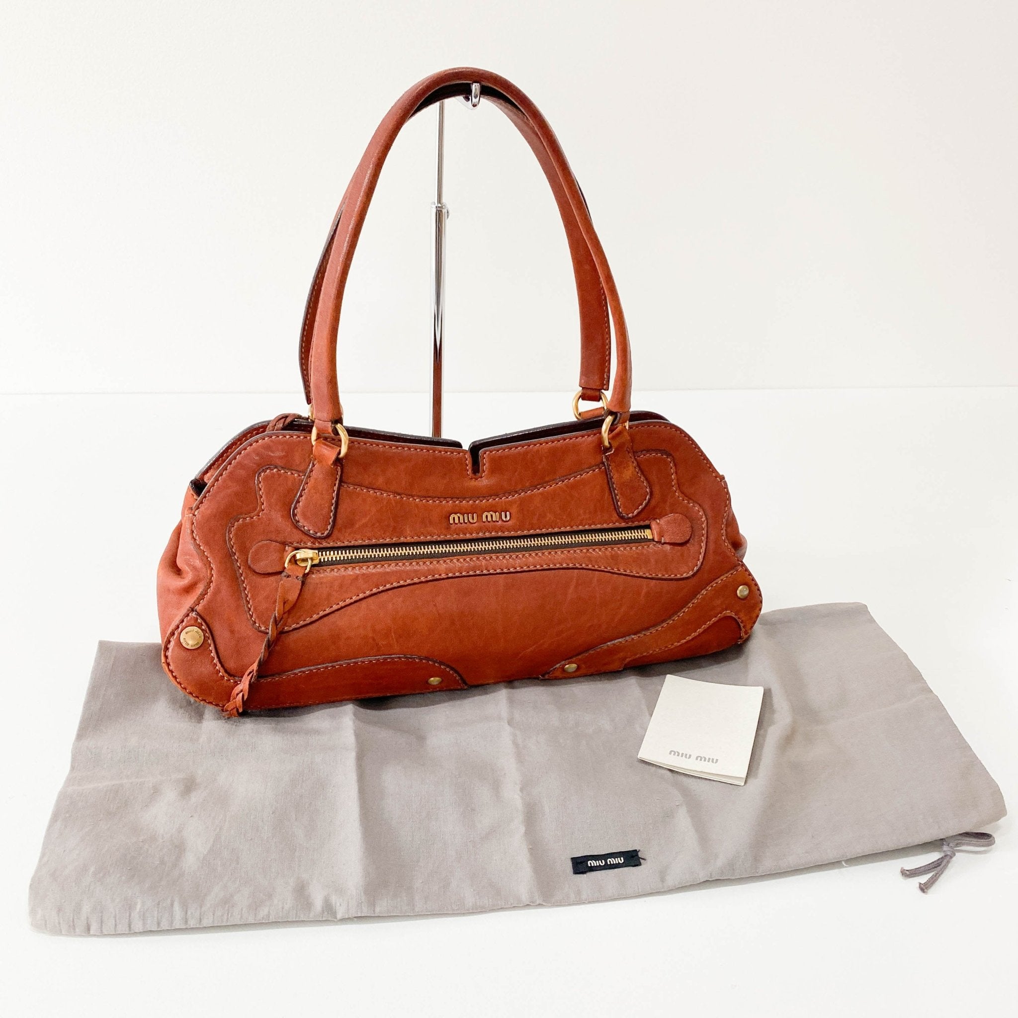 MIU MIU Miu Miu Leather Brown Shoulder Bag, in , Sold by HIVE PRELOVED - Shoulder Bags, ,