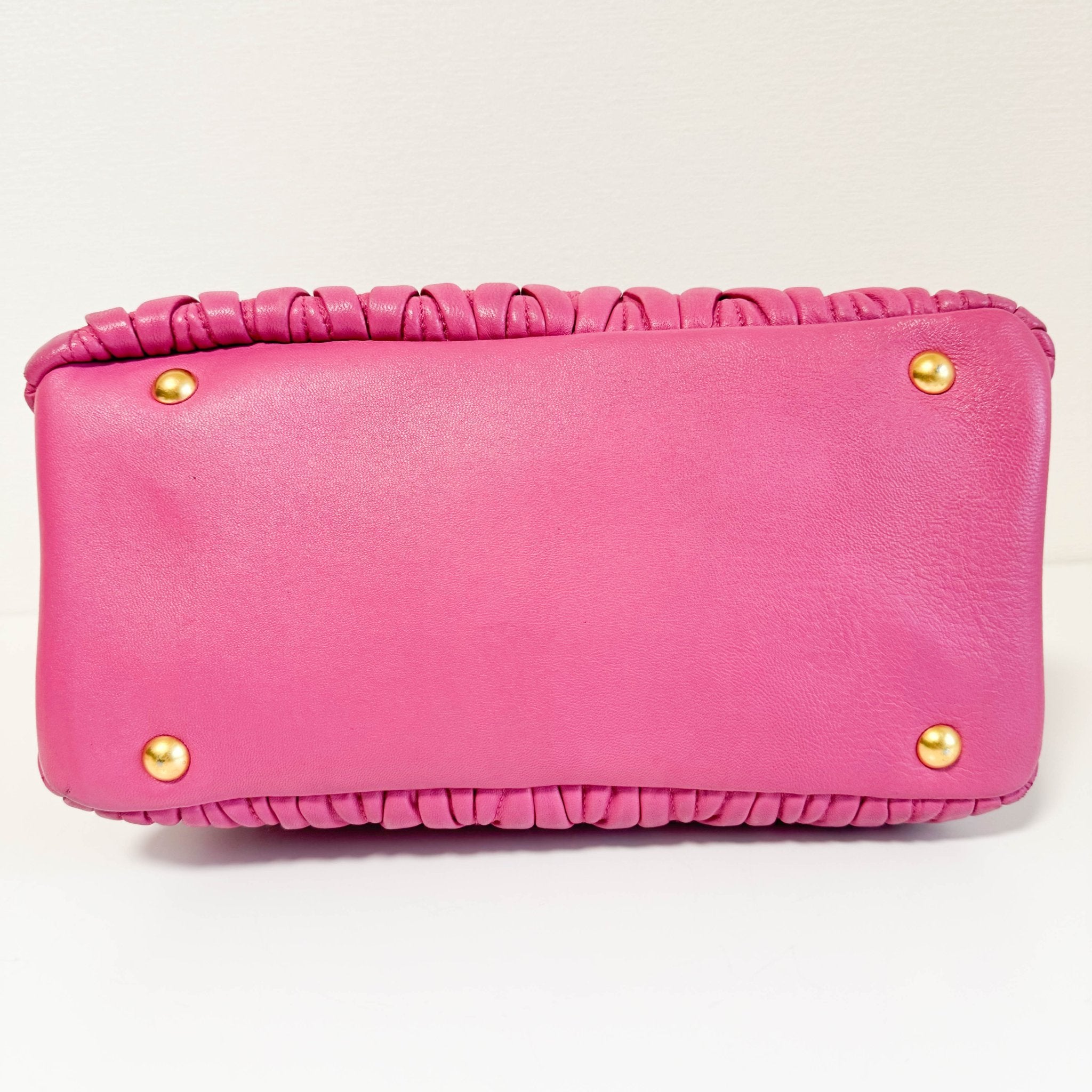 MIU MIU Nappa Matelassé Leather Top Handle Shoulder Bag Pink, in , Sold by HIVE PRELOVED - Handle Bags, ,