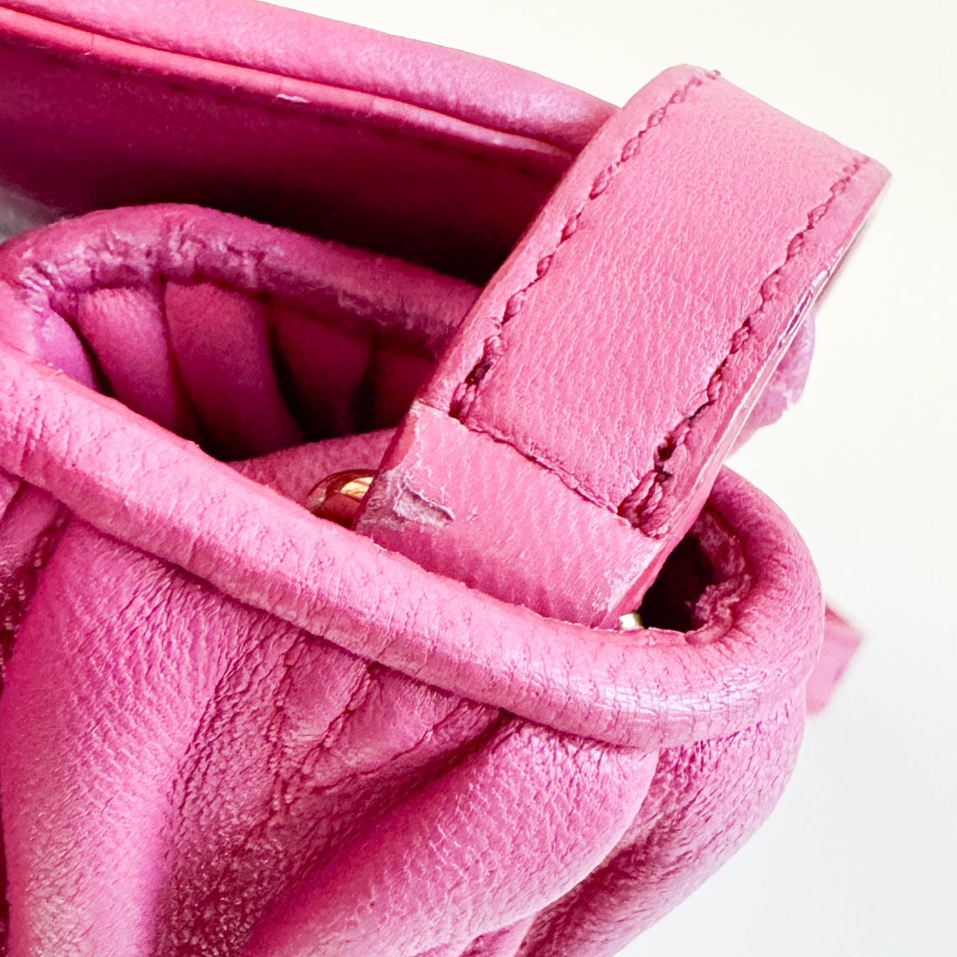 MIU MIU Nappa Matelassé Leather Top Handle Shoulder Bag Pink, in , Sold by HIVE PRELOVED - Handle Bags, ,